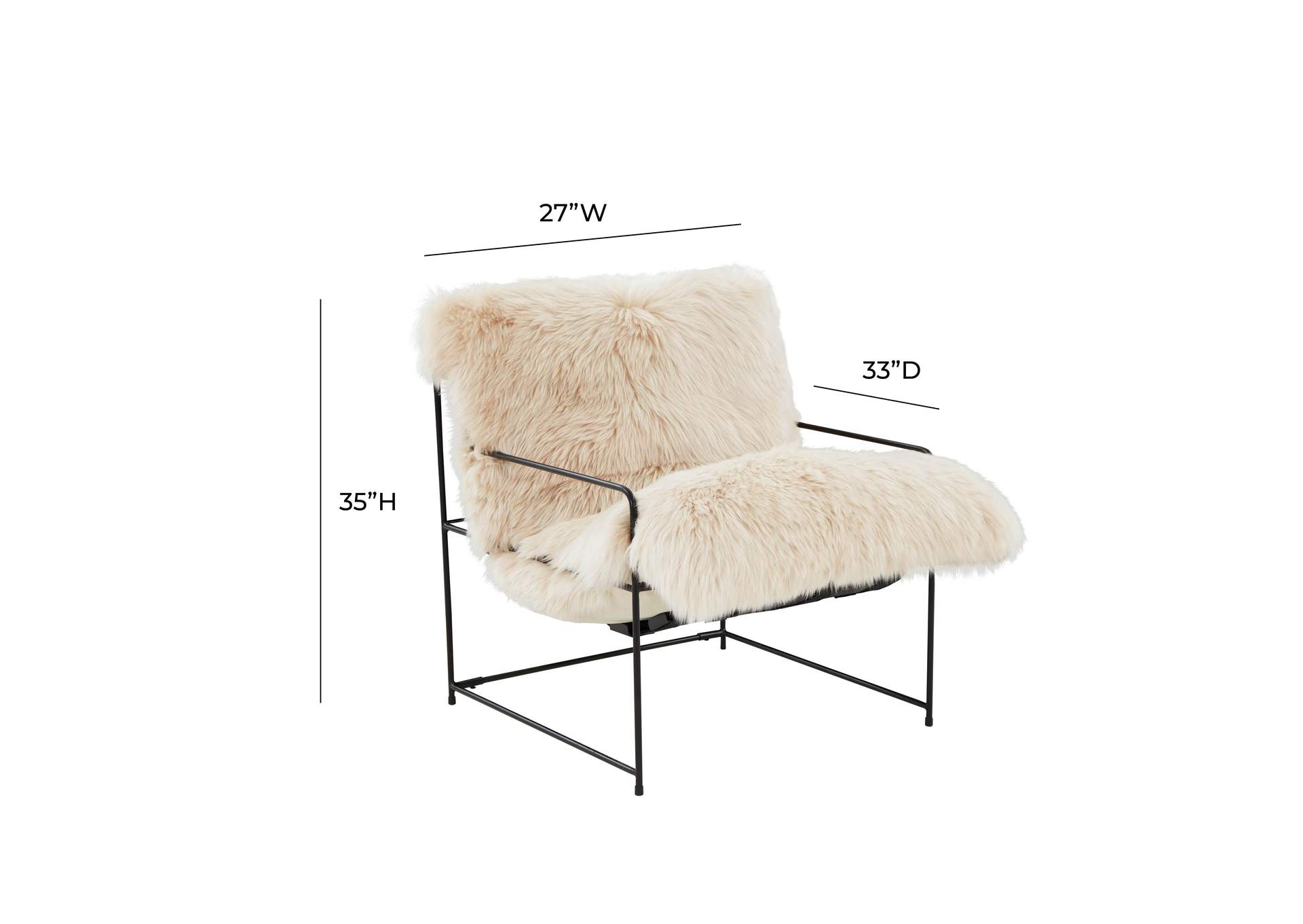 Kimi Natural Genuine Sheepskin Chair image 8