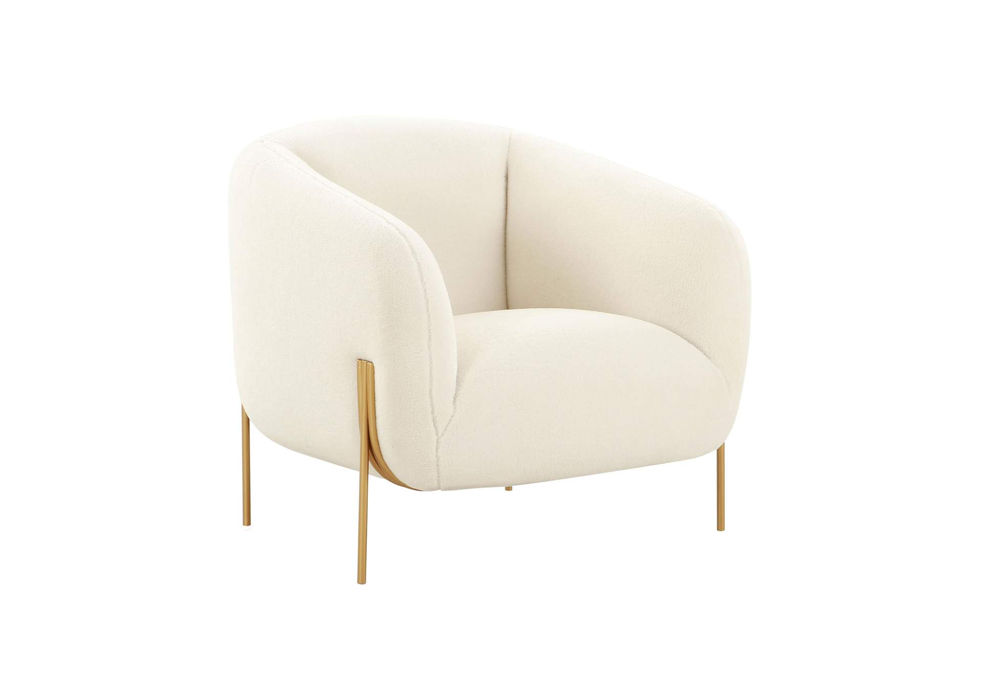 Kandra Cream Shearling Accent Chair image 1