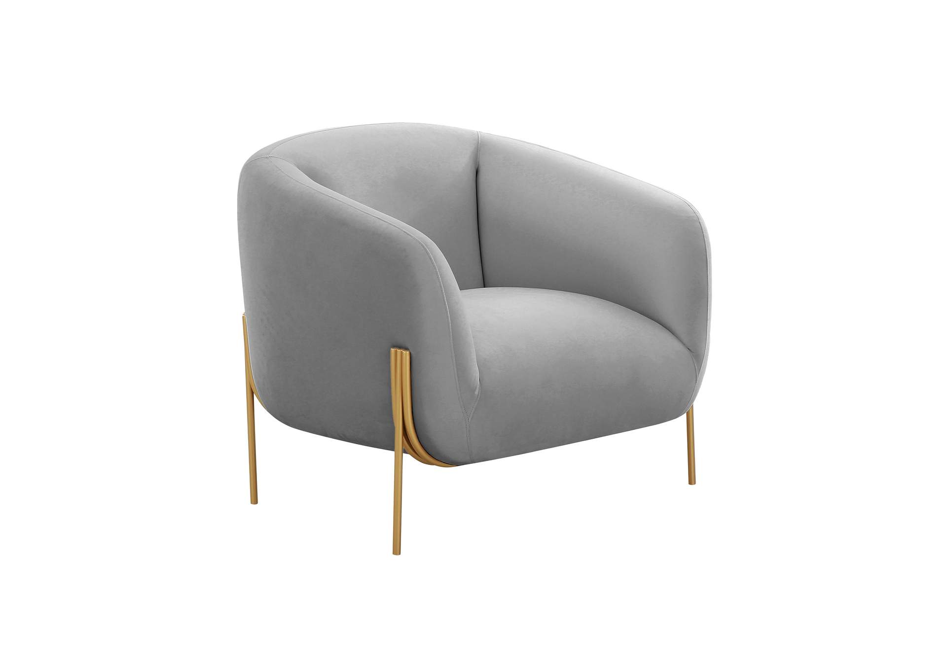 Kandra Grey Velvet Accent Chair image 1