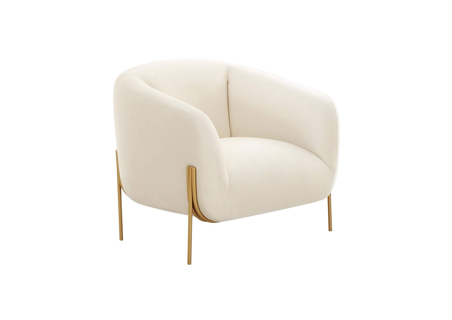 Kandra Cream Velvet Accent Chair image 1