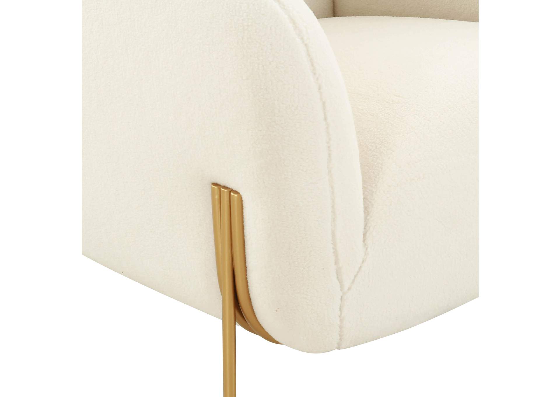 Kandra Cream Shearling Accent Chair image 6