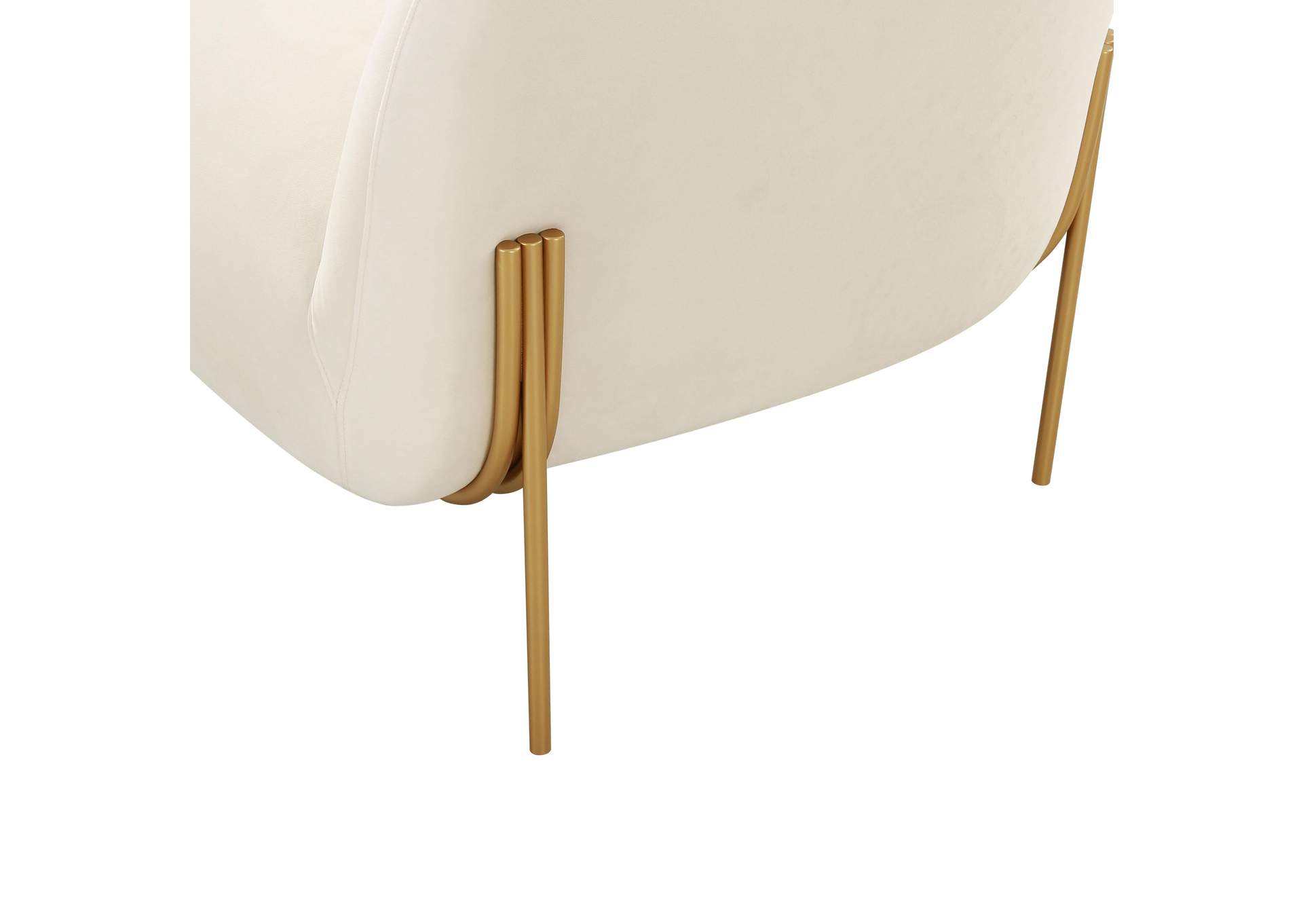 Kandra Cream Velvet Accent Chair image 6