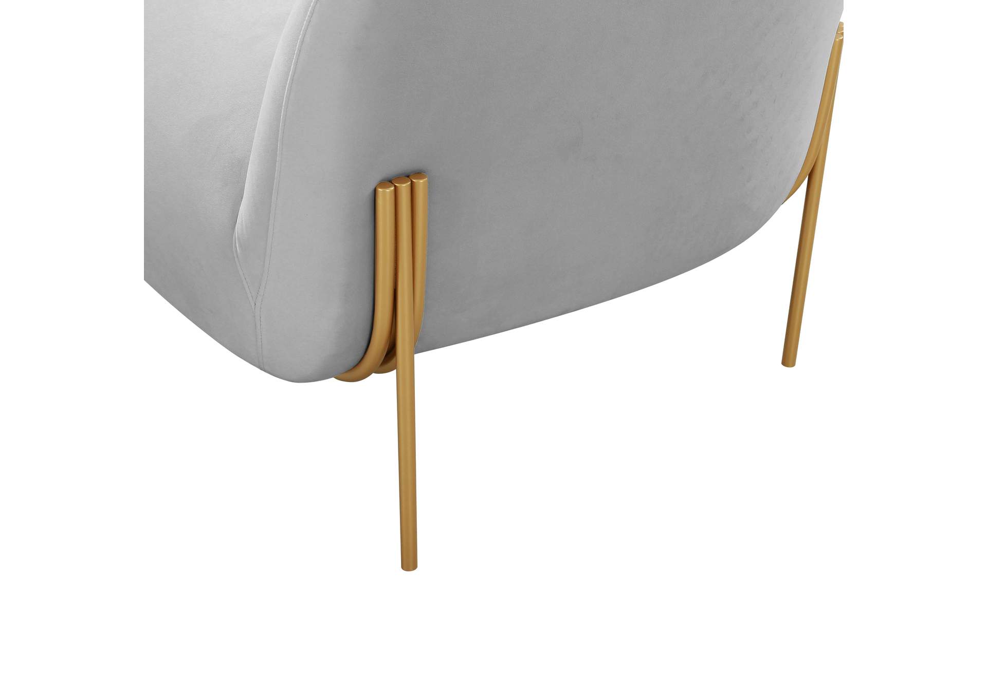 Kandra Grey Velvet Accent Chair image 6