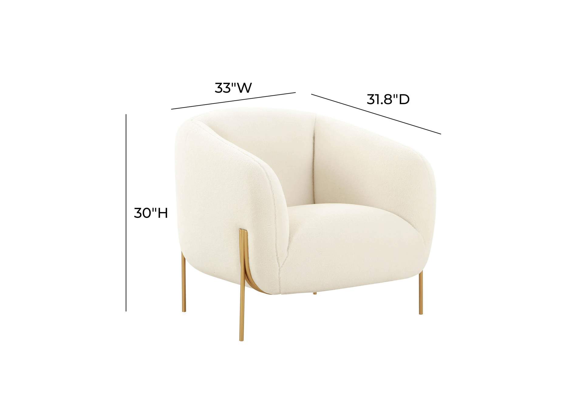 Kandra Cream Shearling Accent Chair image 7