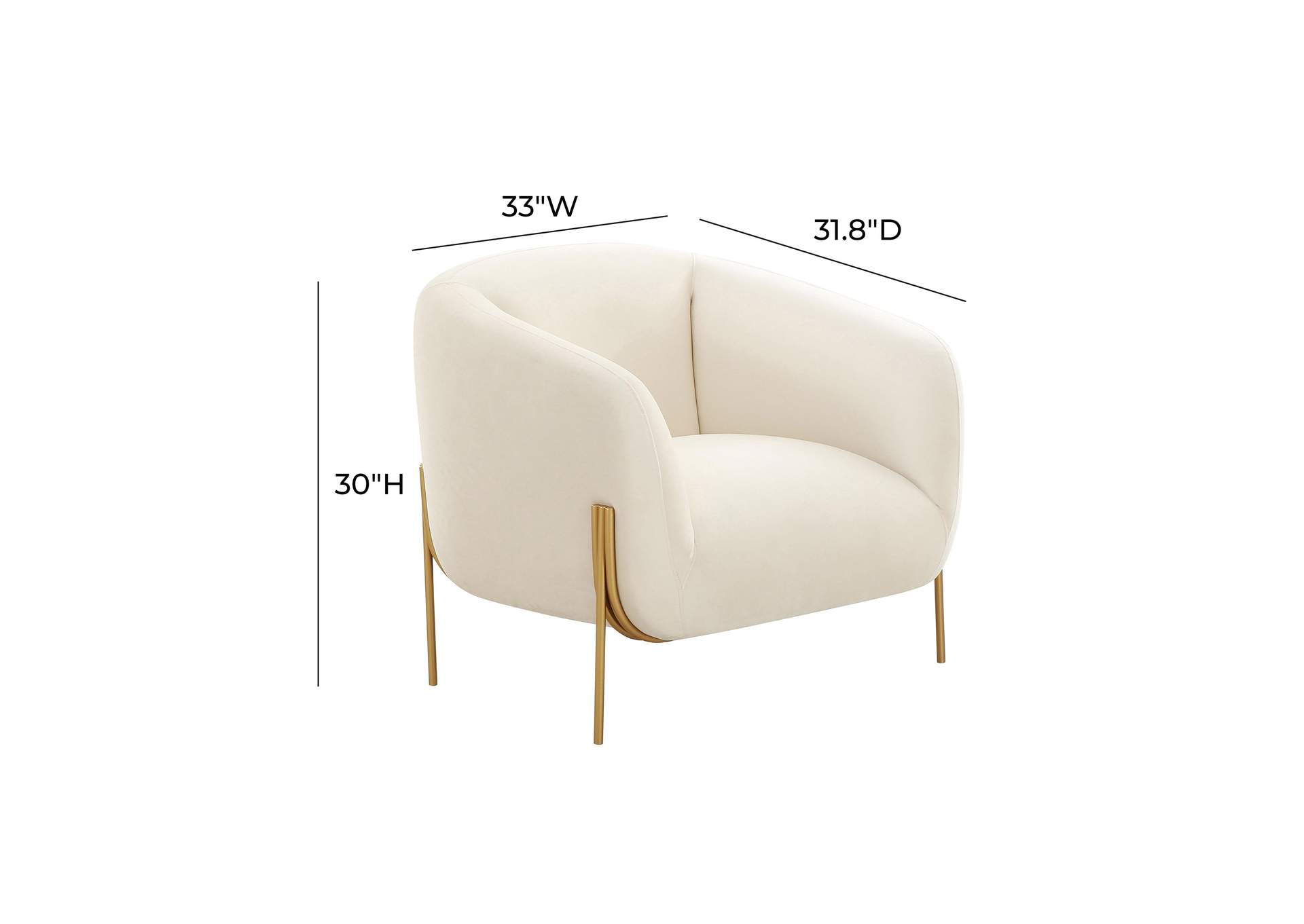 Kandra Cream Velvet Accent Chair image 7
