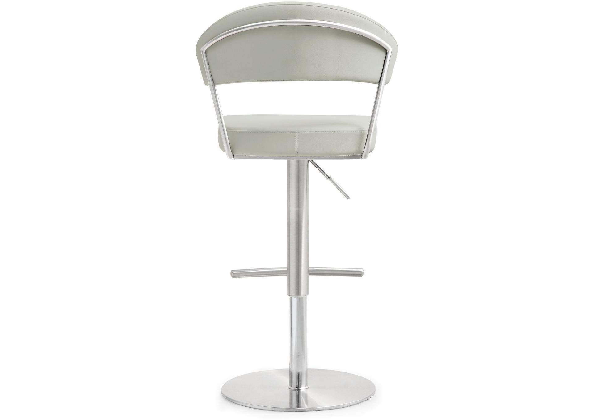 Cosmo Light Grey Performance Vegan Leather and Stainless Steel Barstool image 1