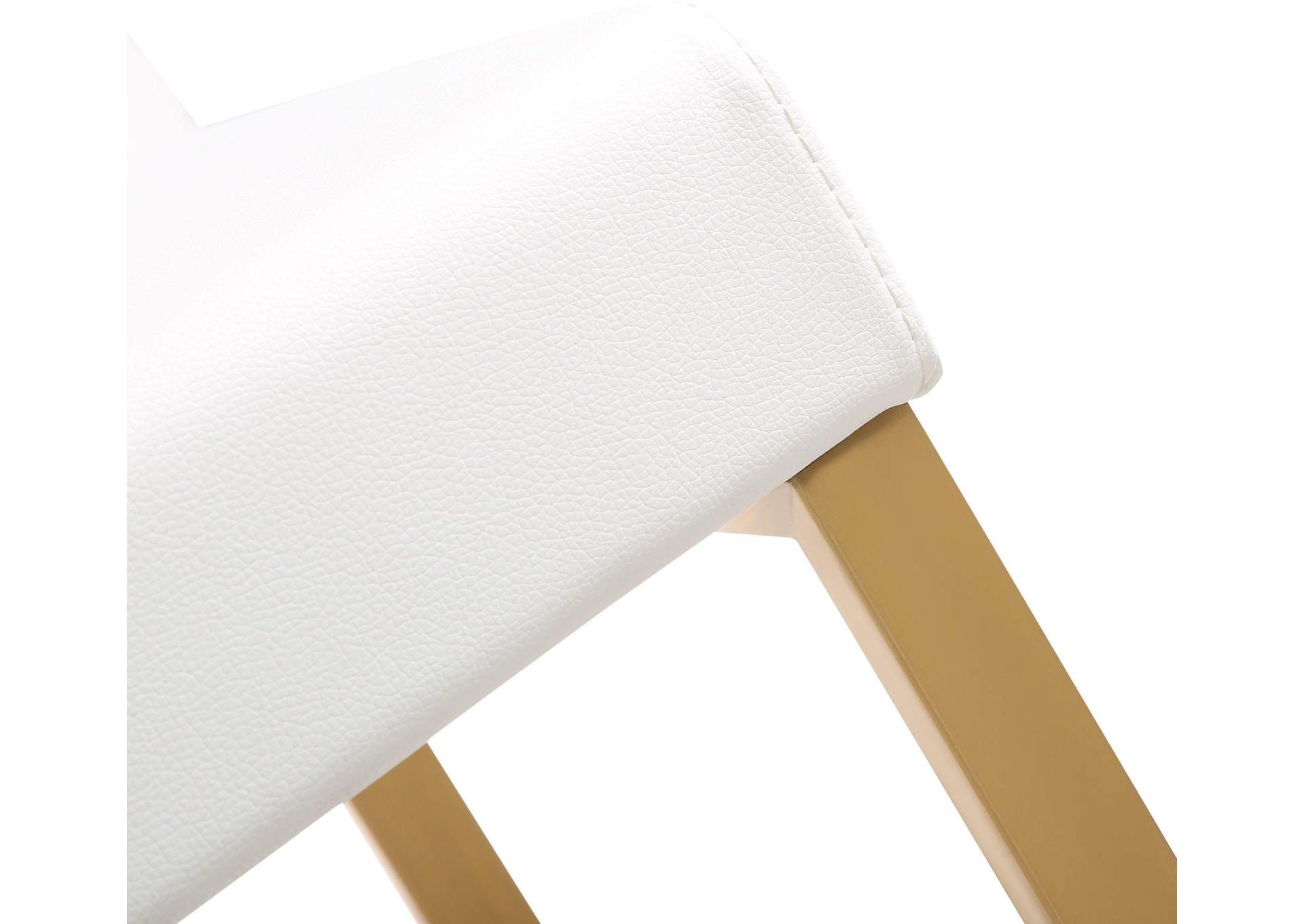 Denmark White Performance Vegan Leather and Gold Steel Barstool - Set of 2 image 4