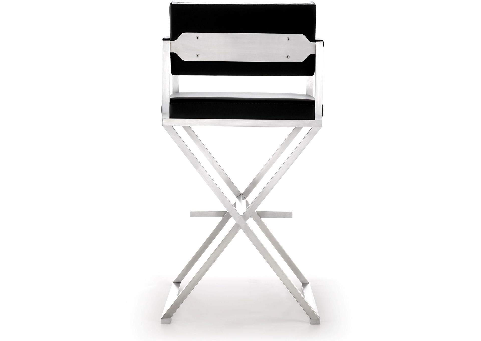 Director Black Performance Vegan Leather and Stainless Steel Barstool image 7