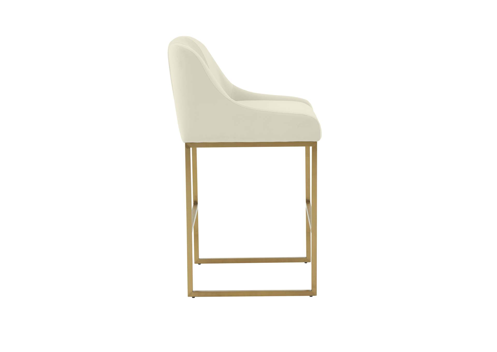 Lisa Cream Pleated Velvet Counter Stool image 5