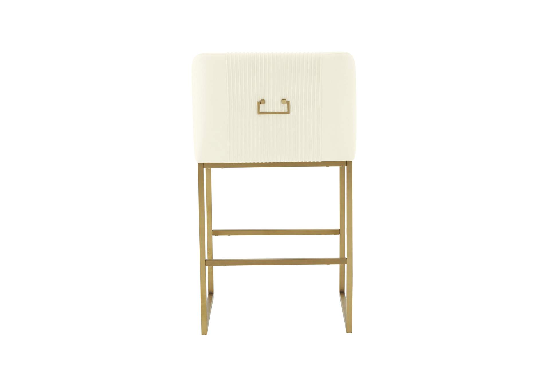 Lisa Cream Pleated Velvet Counter Stool image 6
