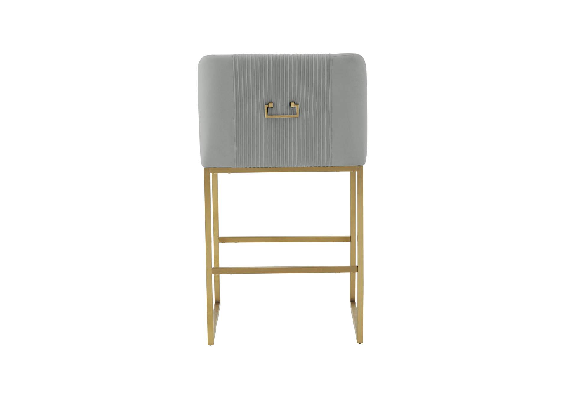 Lisa Grey Pleated Velvet Counter Stool image 5