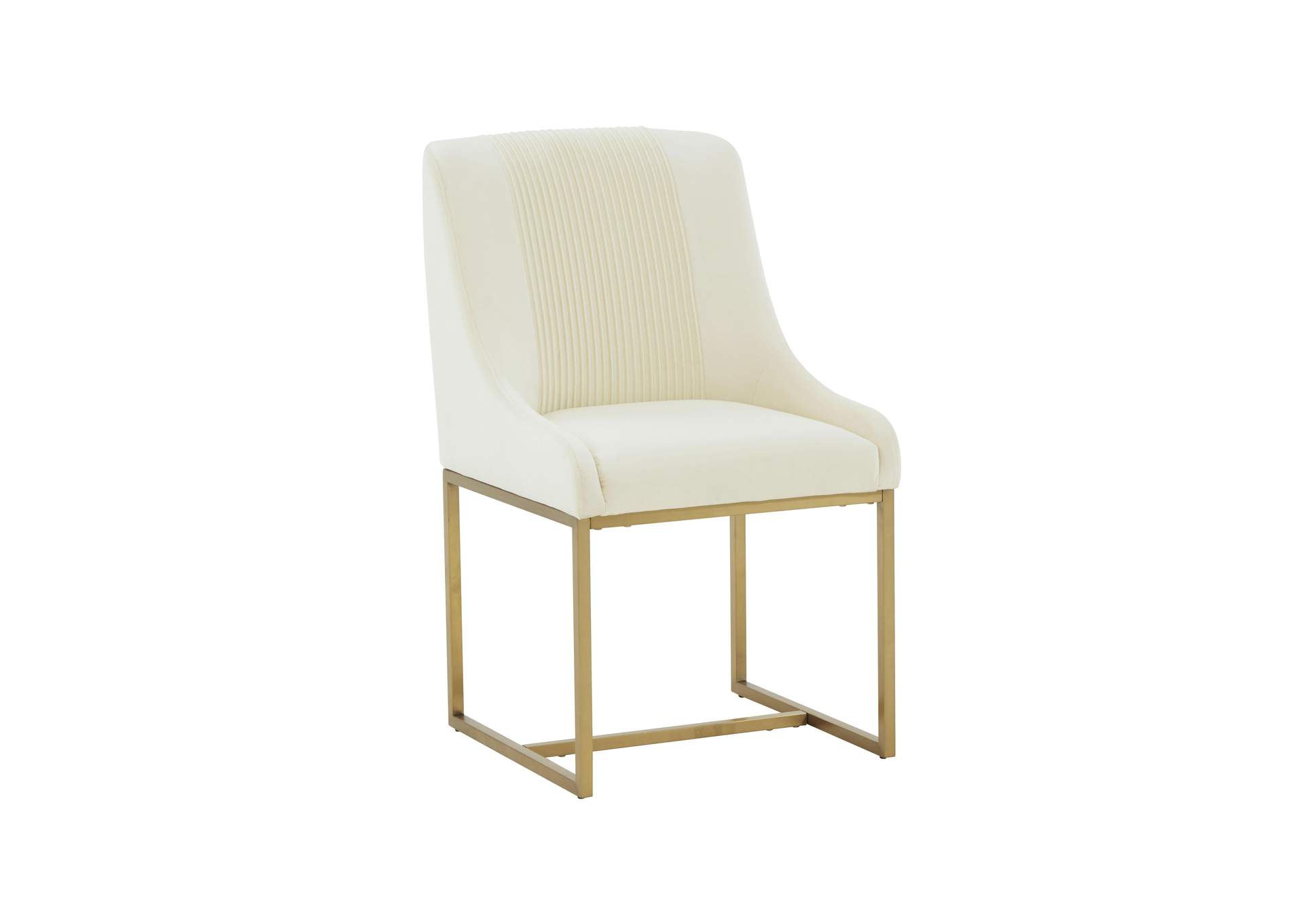 Lisa Cream Pleated Velvet Dining Chair image 1