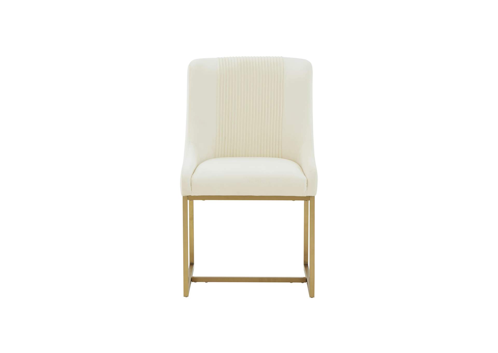 Lisa Cream Pleated Velvet Dining Chair image 4