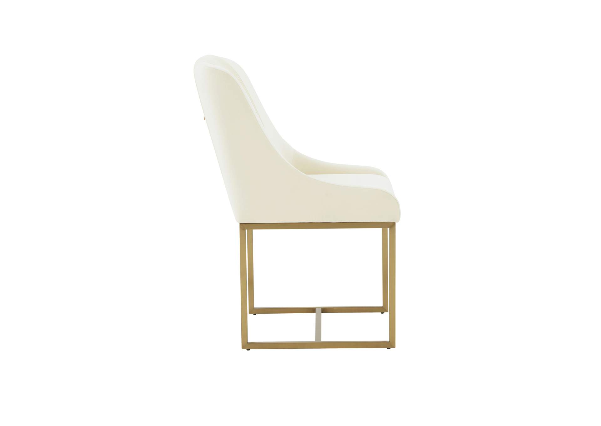 Lisa Cream Pleated Velvet Dining Chair image 5