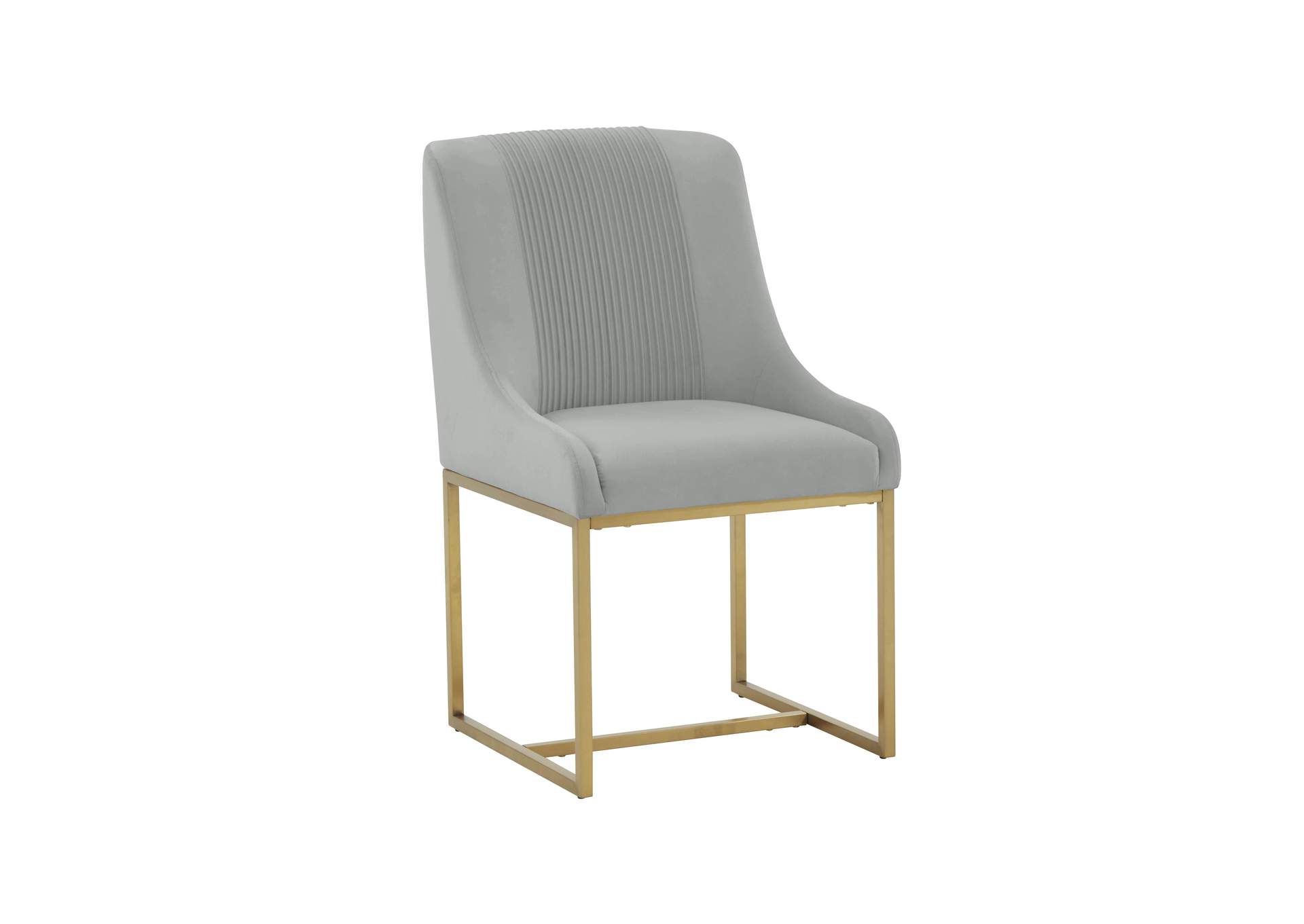 Lisa Grey Pleated Velvet Dining Chair image 1