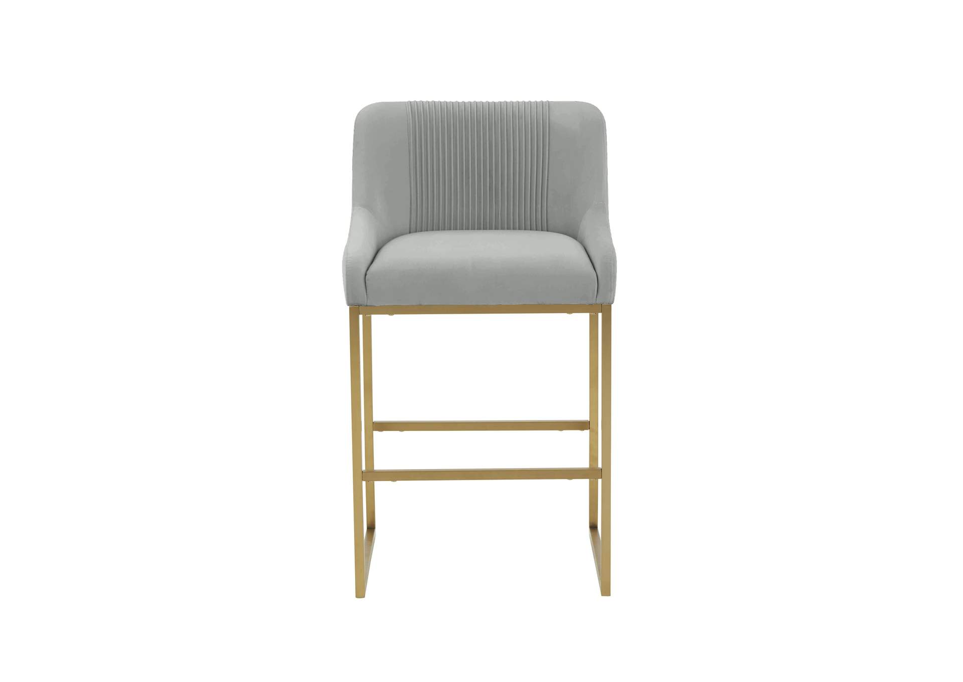 Lisa Grey Pleated Velvet Dining Chair image 4