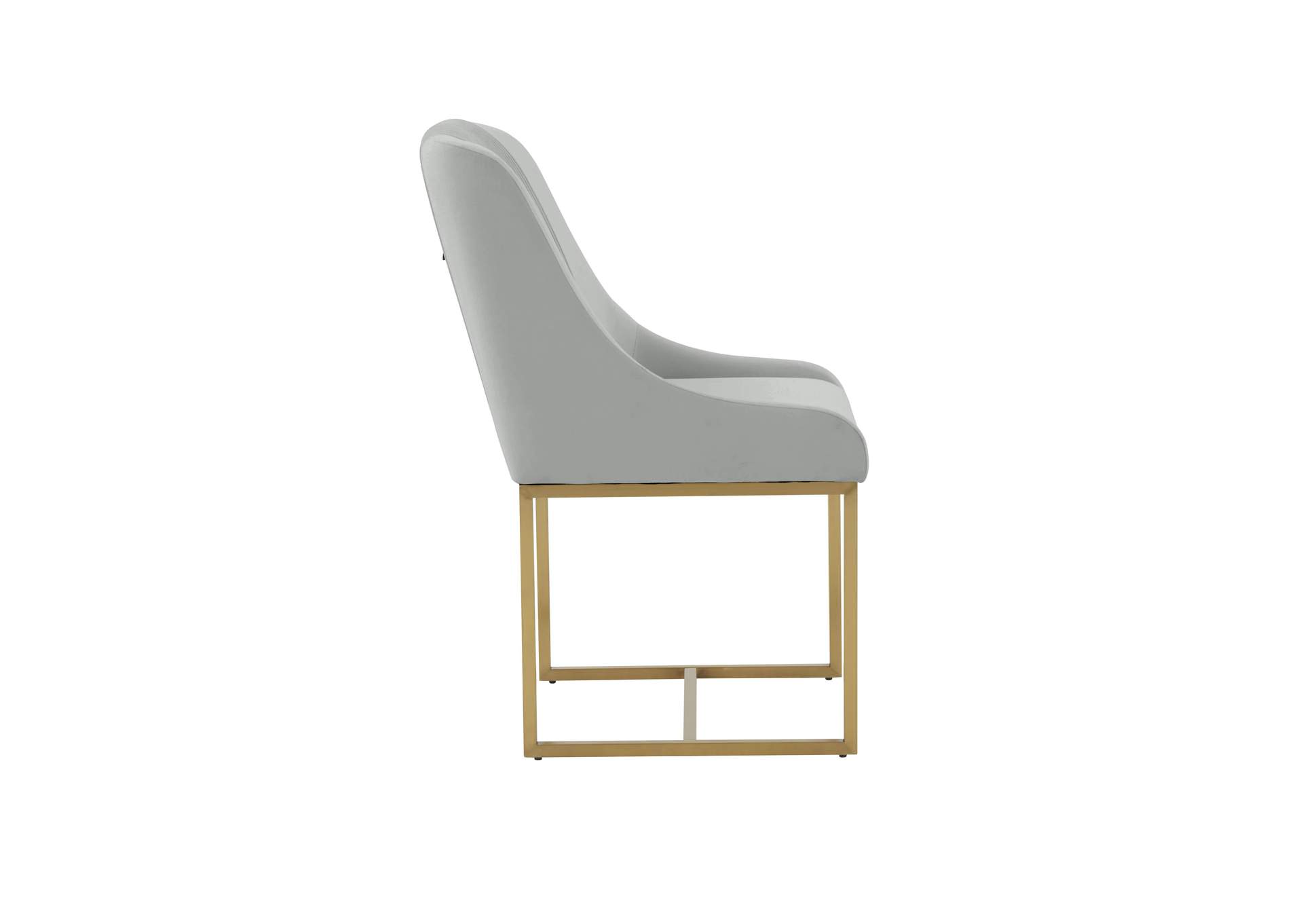 Lisa Grey Pleated Velvet Dining Chair image 5