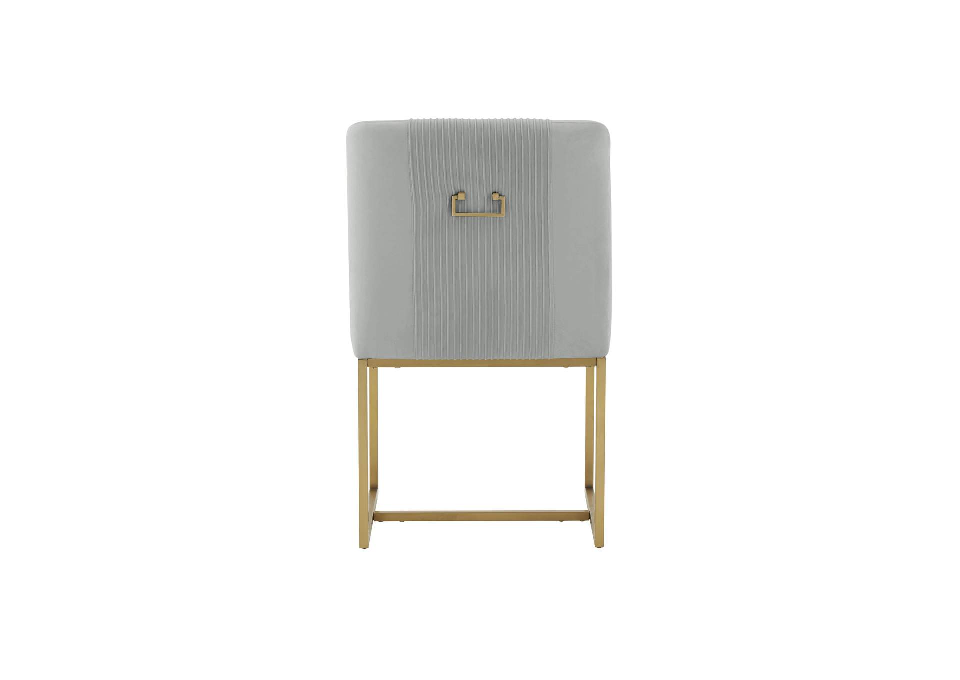 Lisa Grey Pleated Velvet Dining Chair image 6