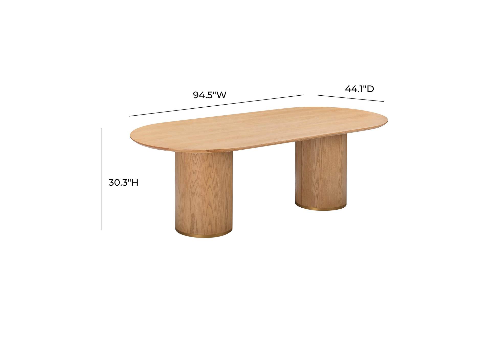 Brandy Natural Ash Wood Oval Dining Table image 10