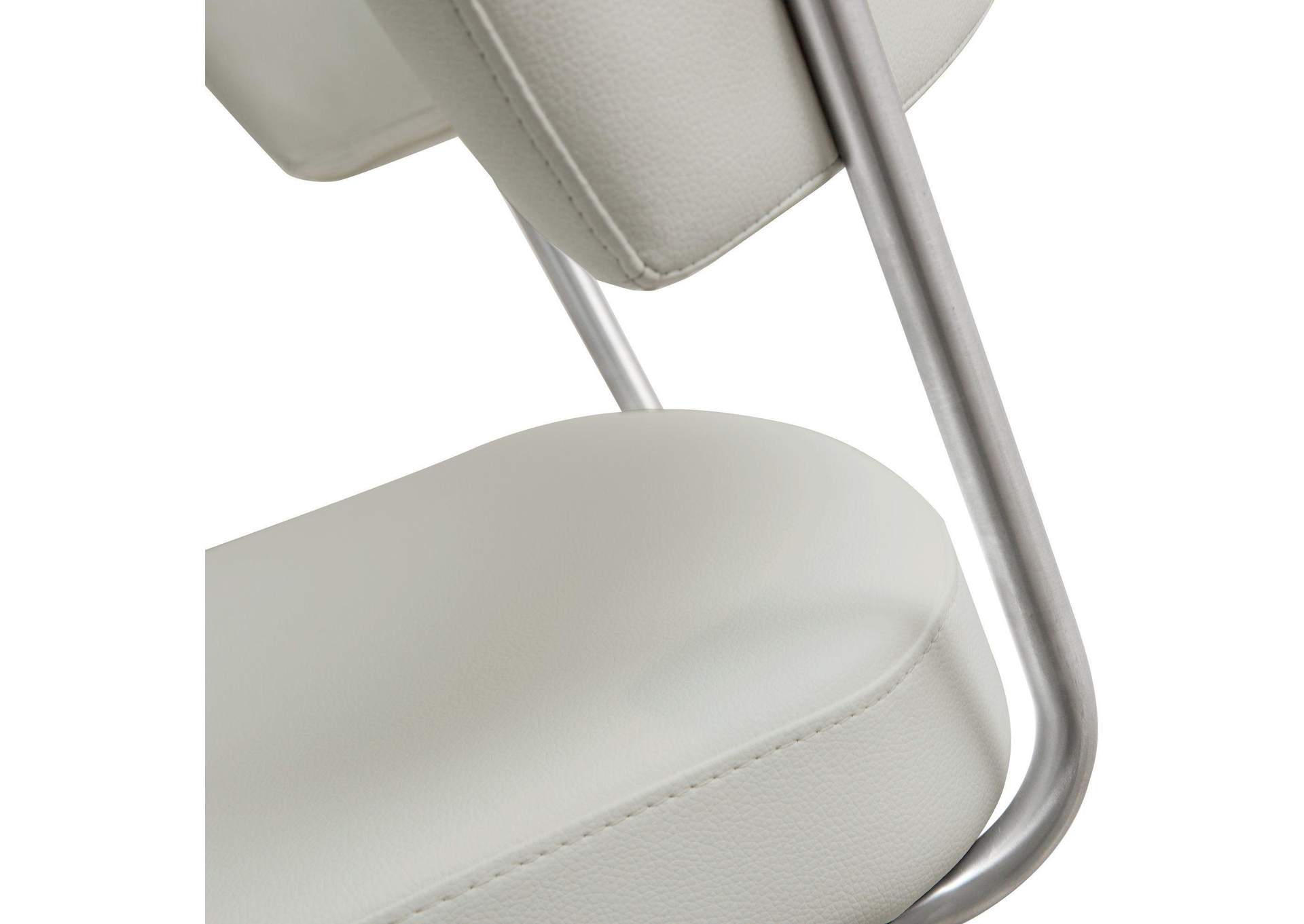Cosmo Light Grey Performance Vegan Leather and Stainless Steel Barstool image 3