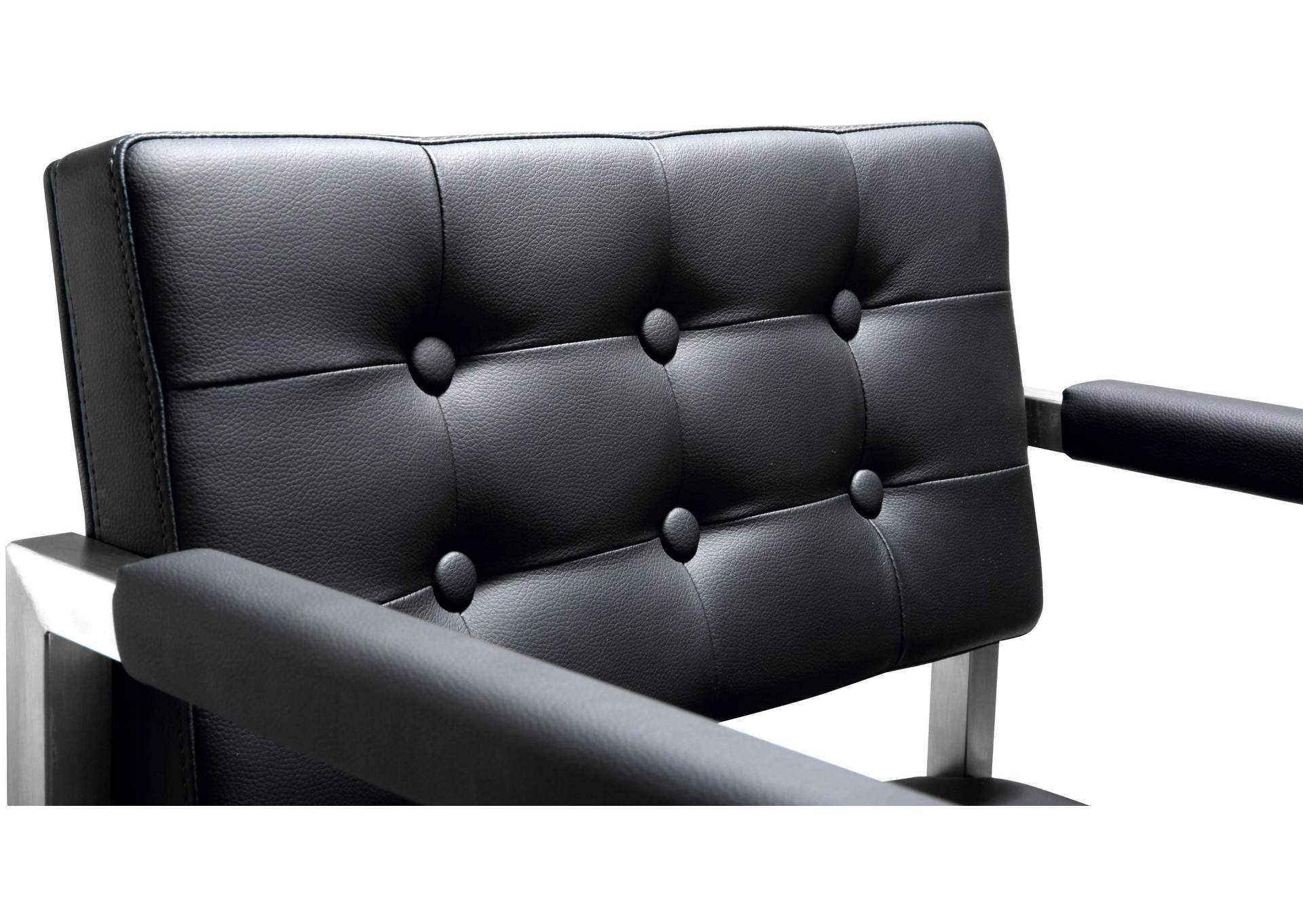 Director Black Performance Vegan Leather and Stainless Steel Barstool image 8