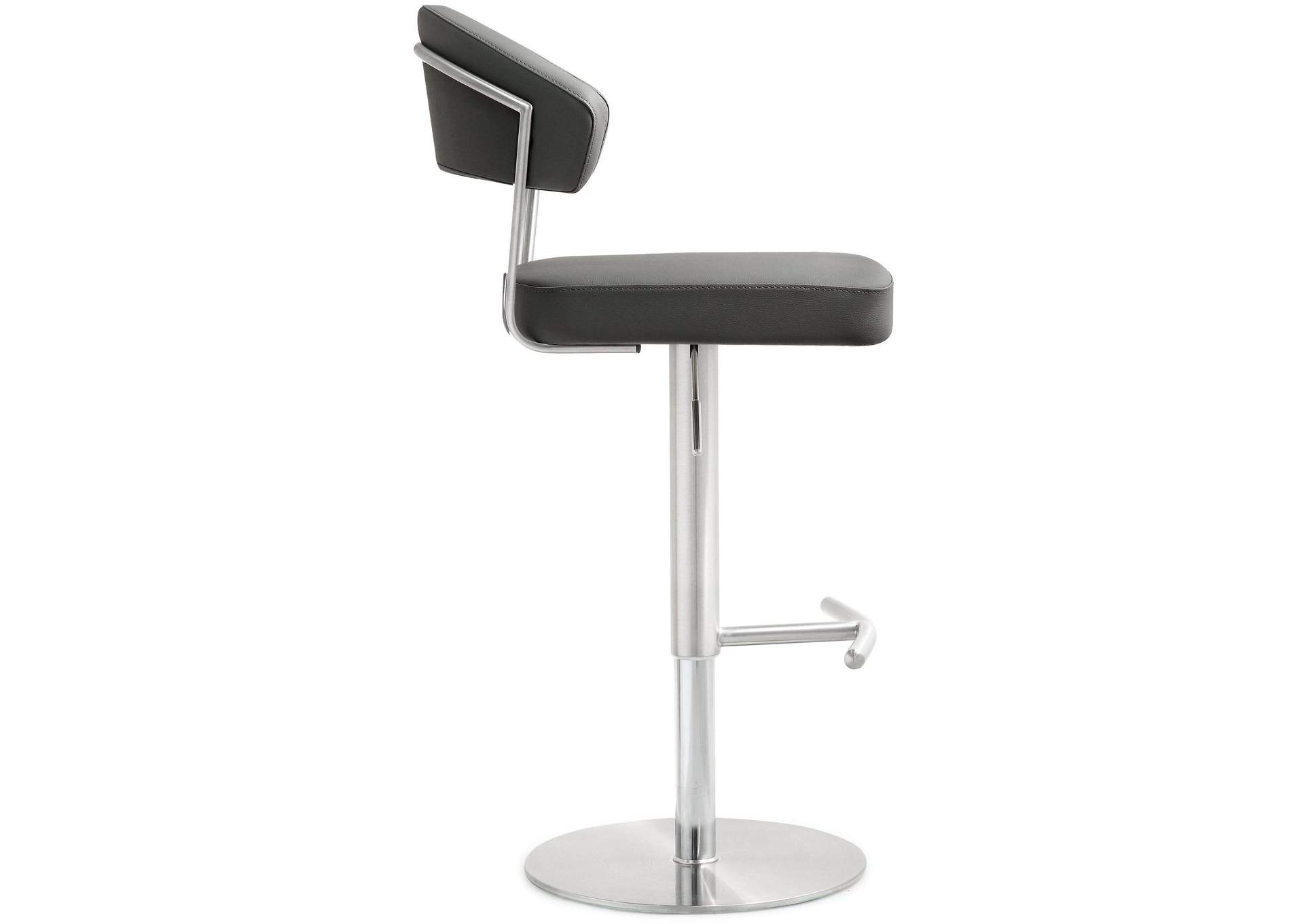 Cosmo Grey Performance Vegan Leather and Stainless Steel Barstool image 5