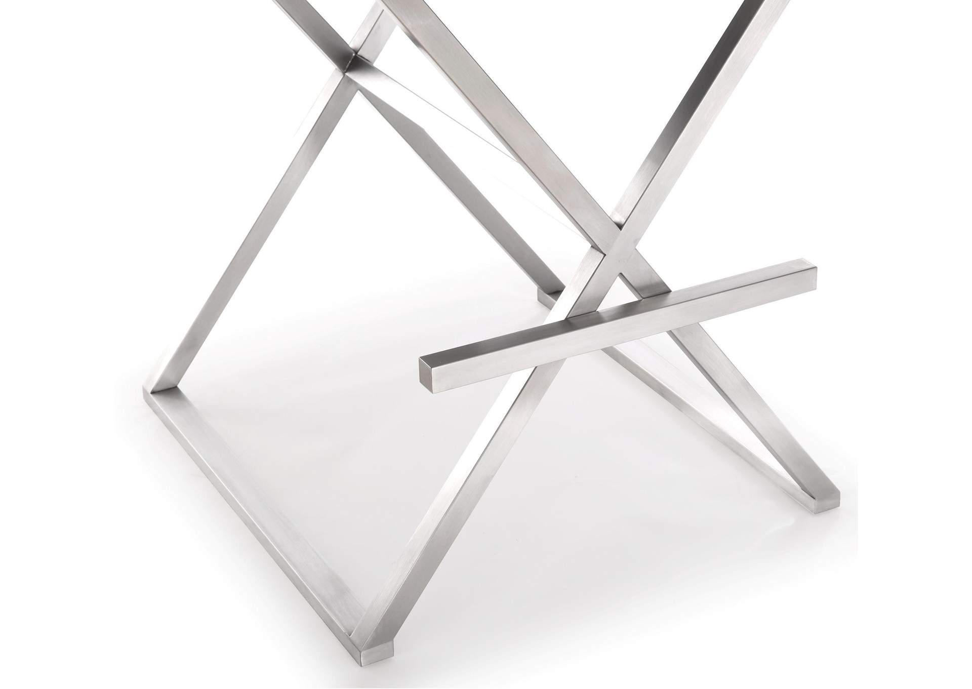 Director Black Performance Vegan Leather and Stainless Steel Barstool image 10