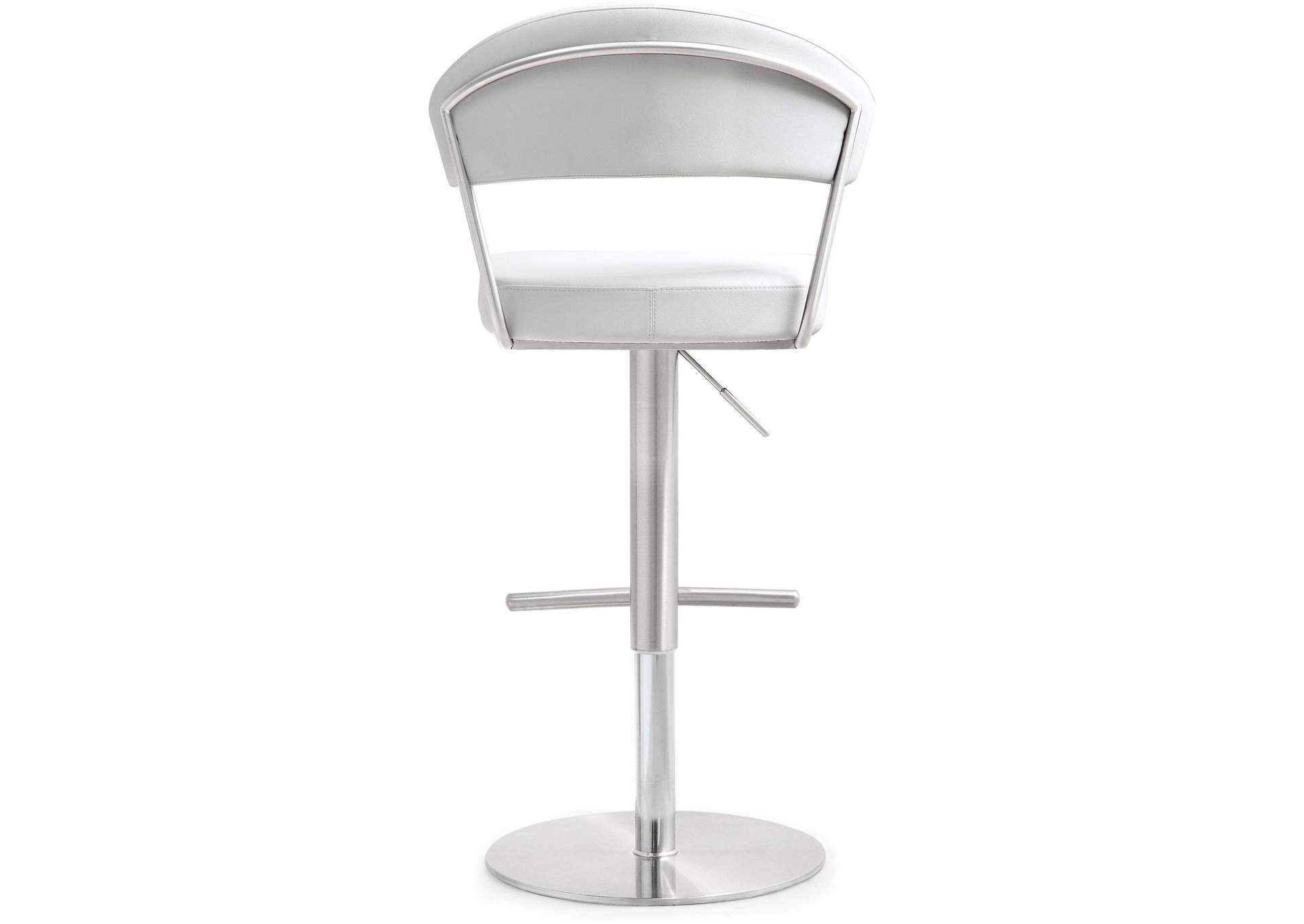 Cosmo White Performance Vegan Leather and Stainless Steel Barstool image 6