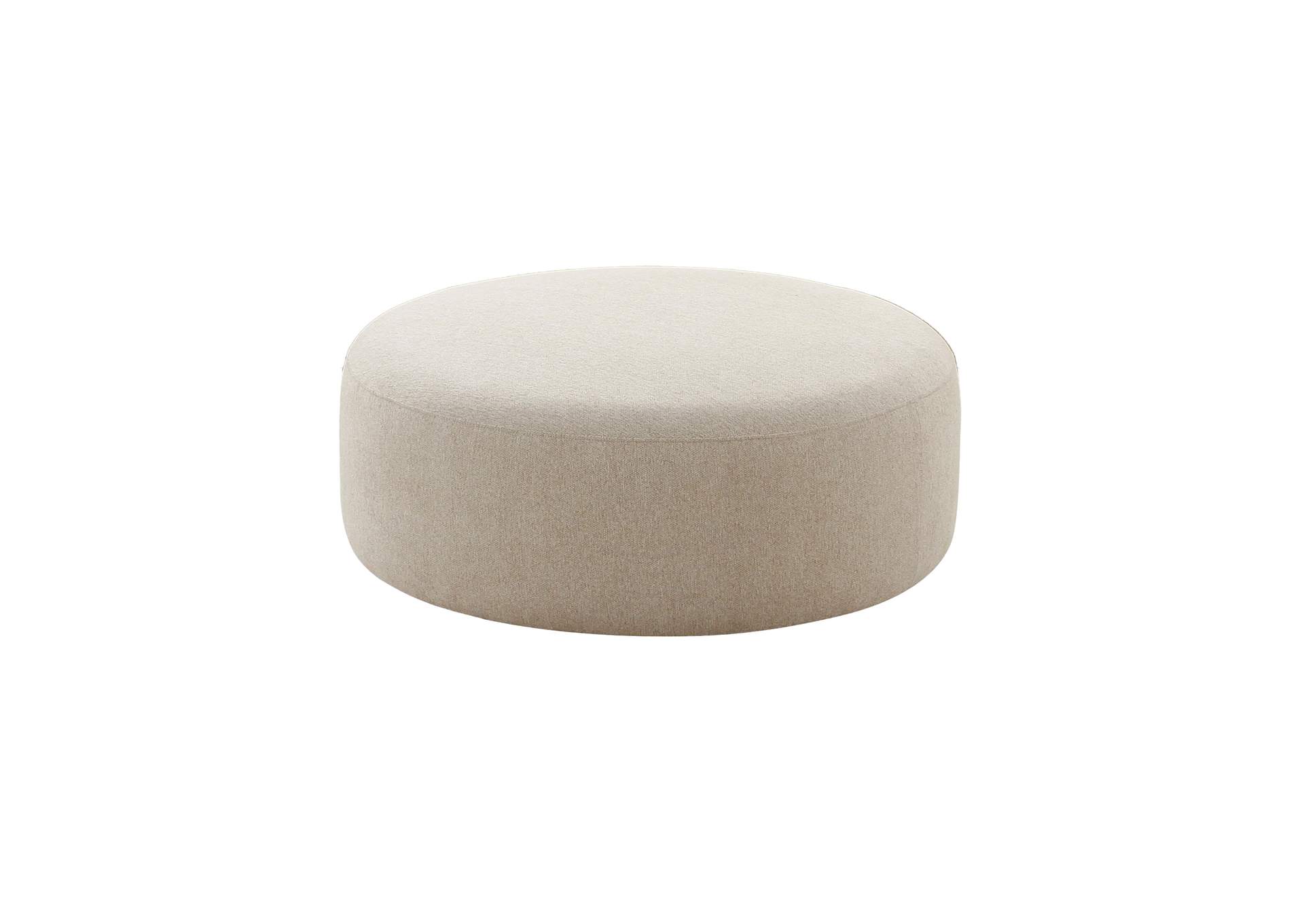 Broohah Beige Linen Ottoman image 1