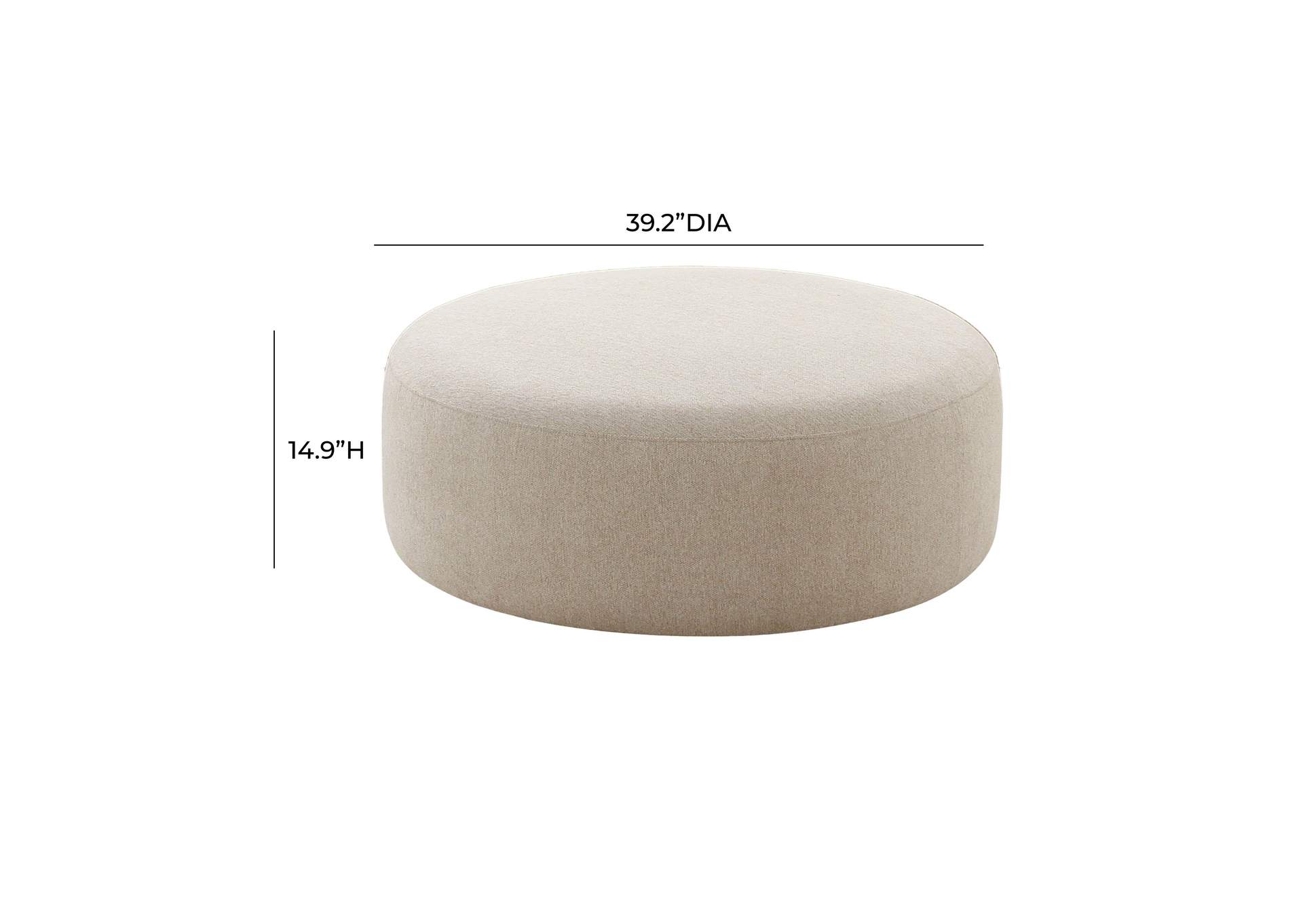 Broohah Beige Linen Ottoman image 4