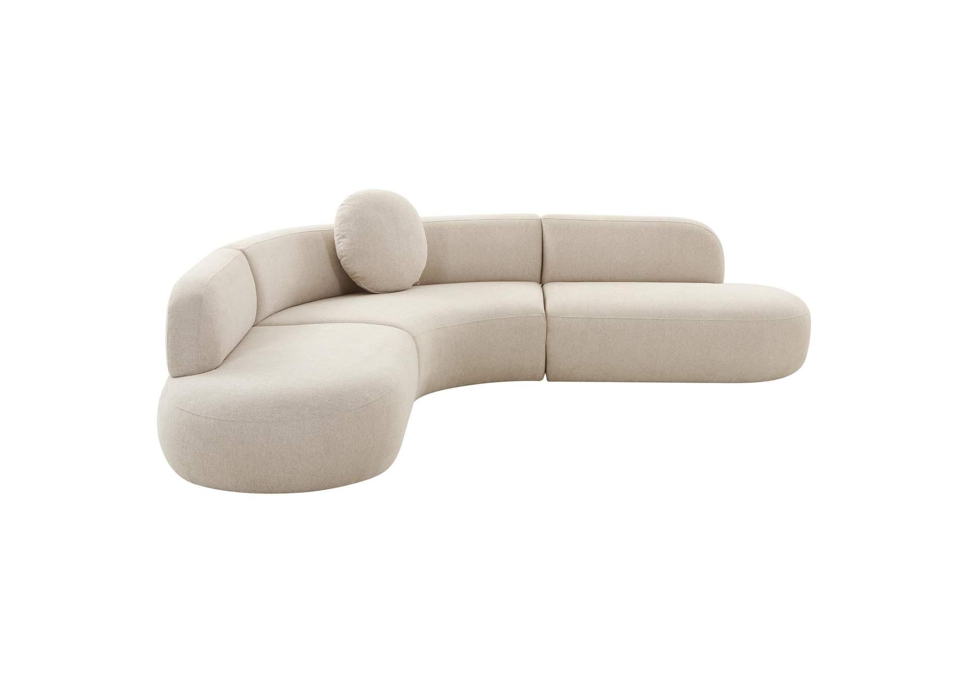 Broohah Beige Linen Sectional image 1