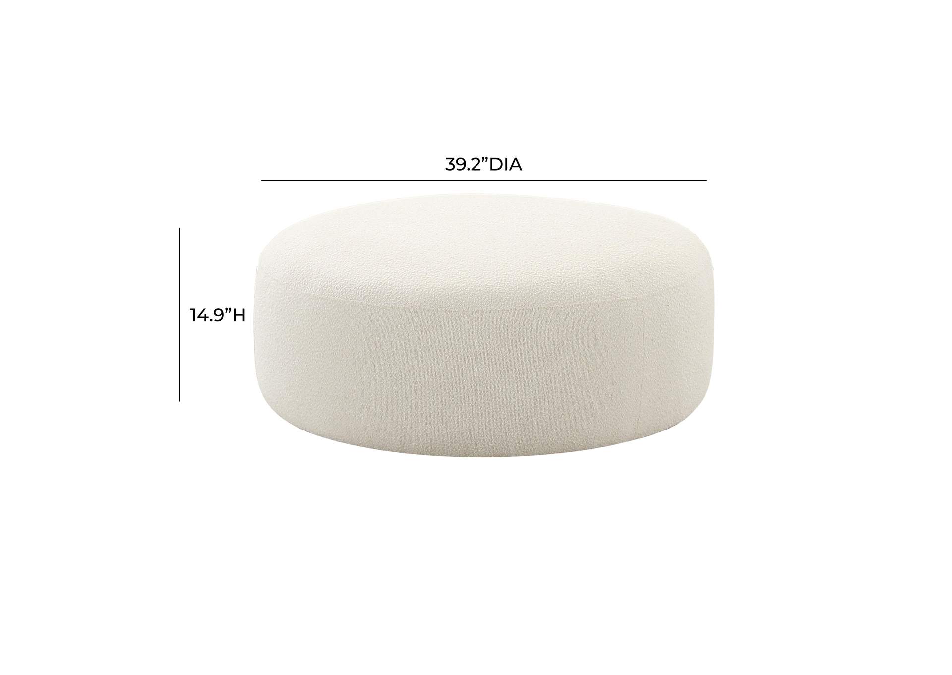 Broohah Cream Boucle Ottoman image 4