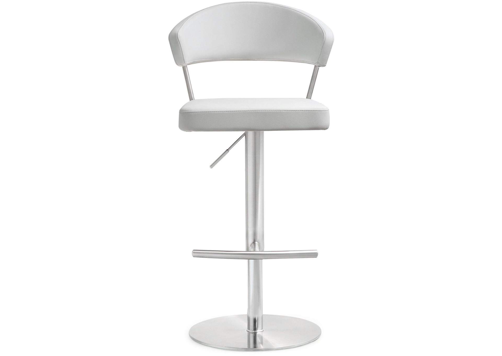 Cosmo White Performance Vegan Leather and Stainless Steel Barstool image 4