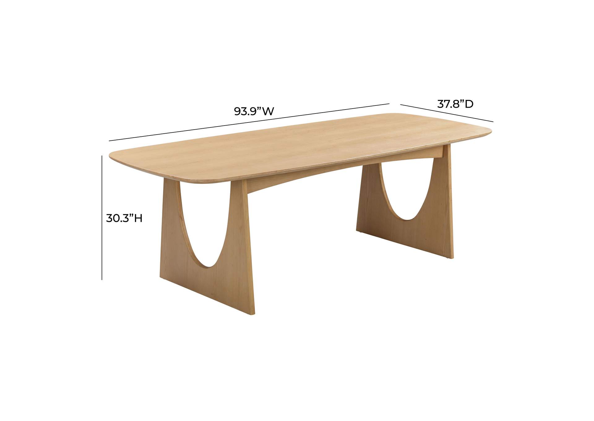 Cybill Natural Ash 94 Inch Rectangular Dining Table image 9