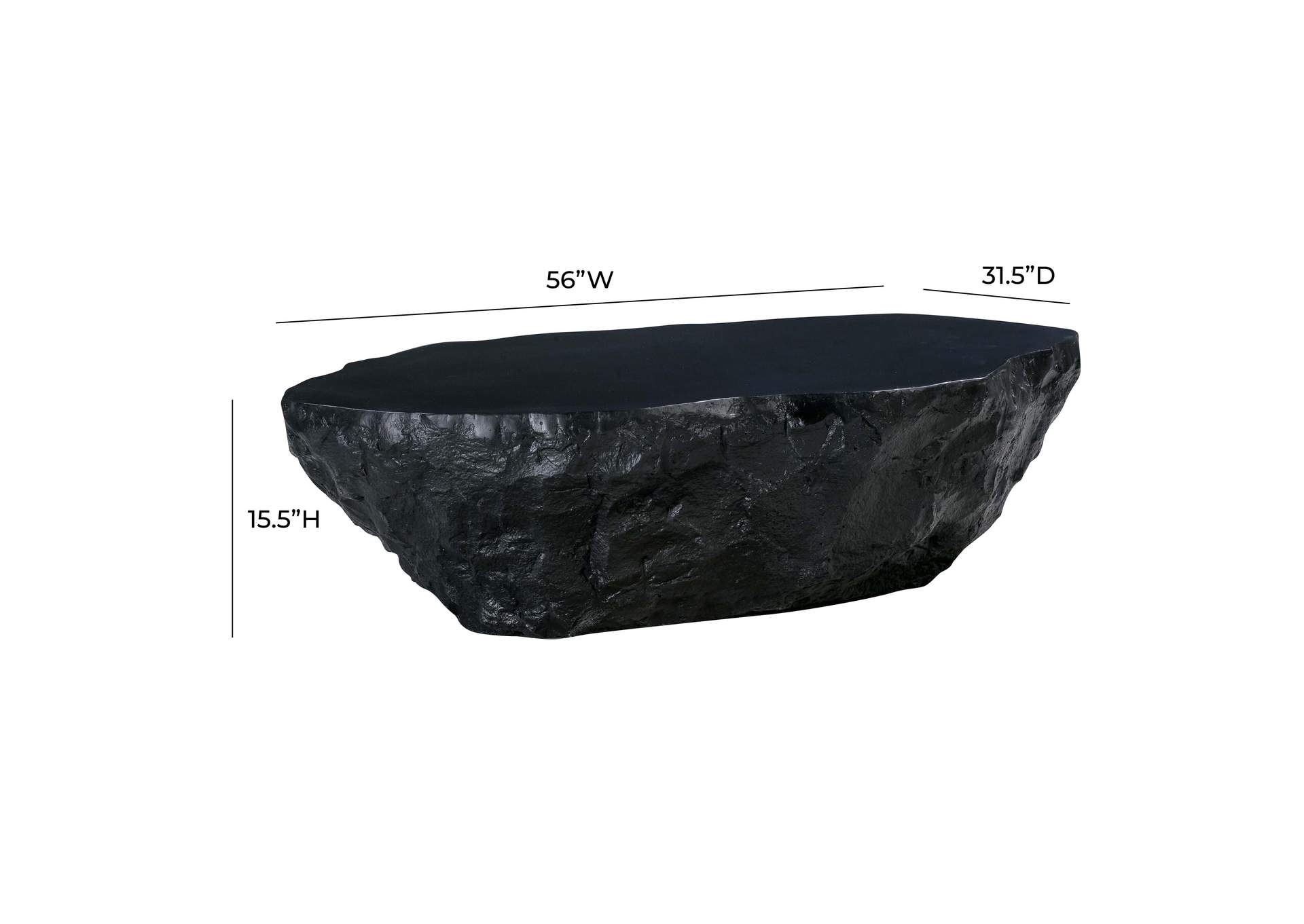 Crag Black Concrete Coffee Table image 9