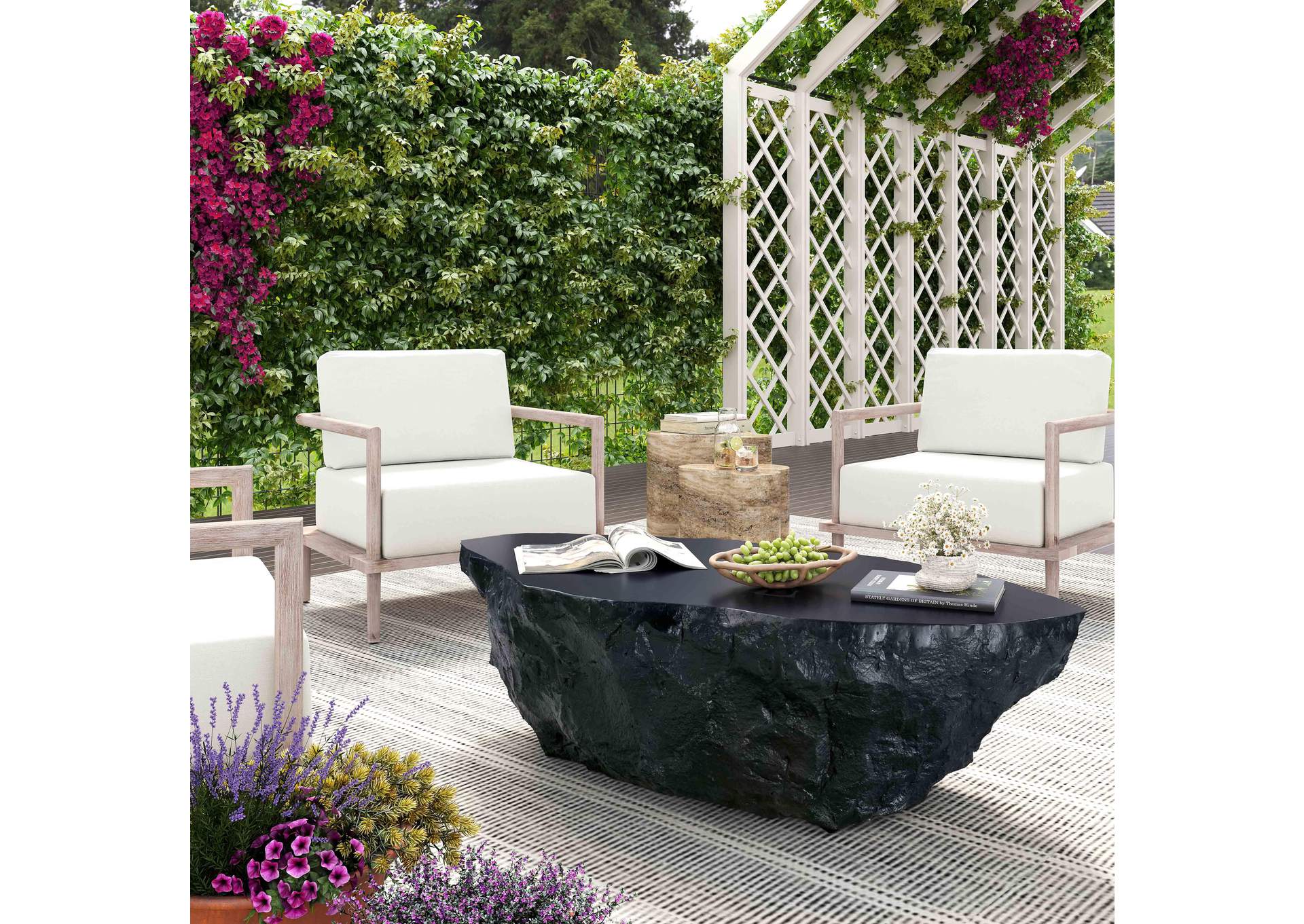 Crag Black Concrete Coffee Table image 3