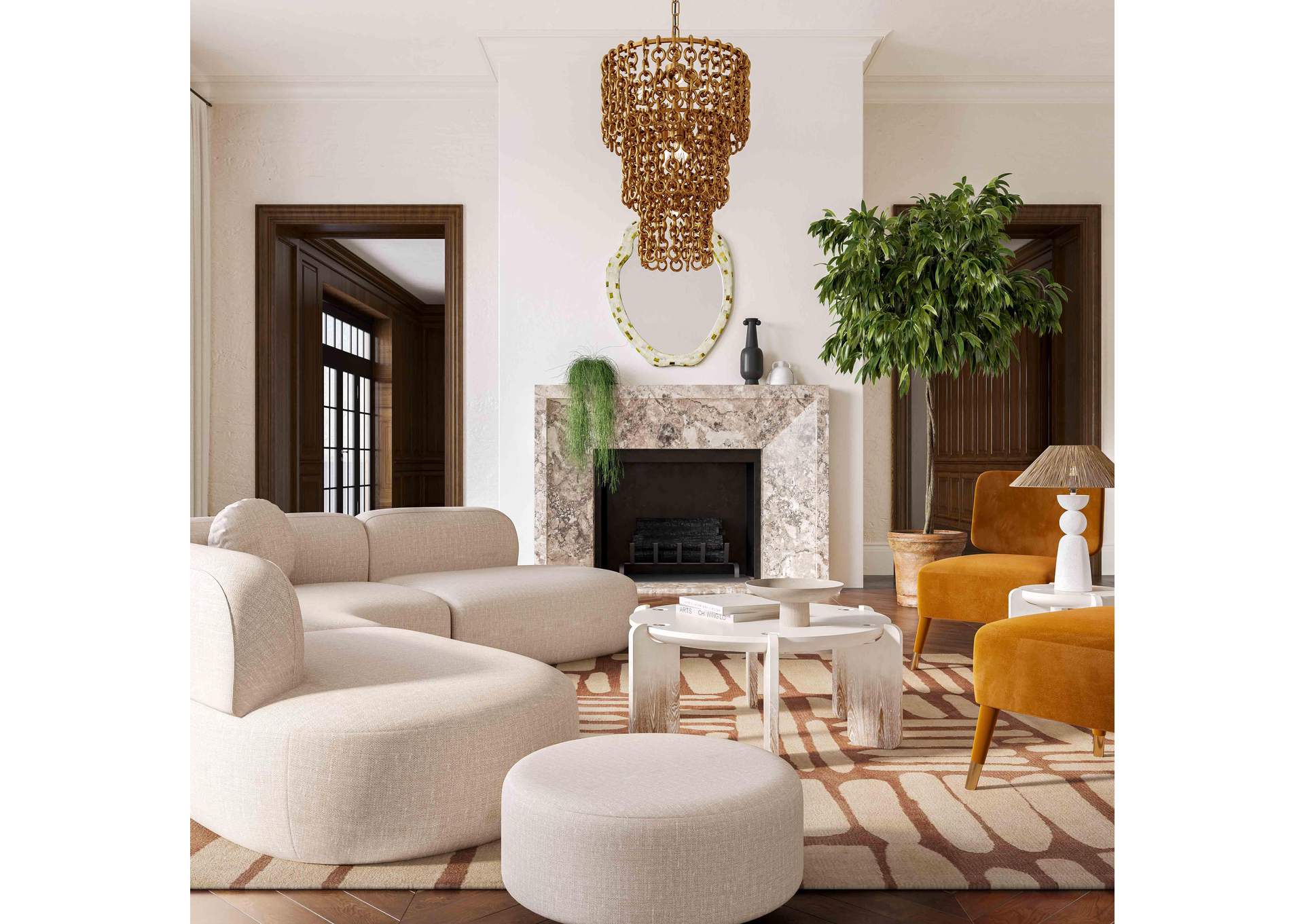Broohah Beige Linen Sectional image 3