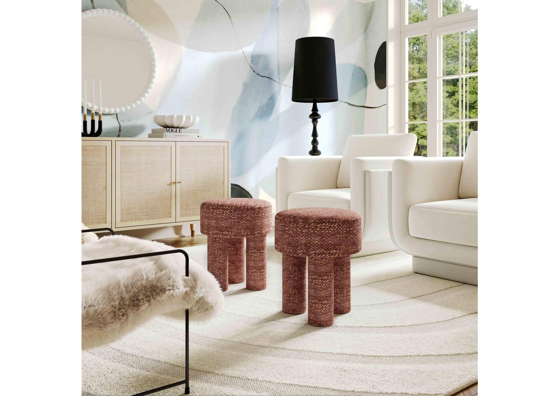 Claire Sedona Brown Knubby Stool image 3