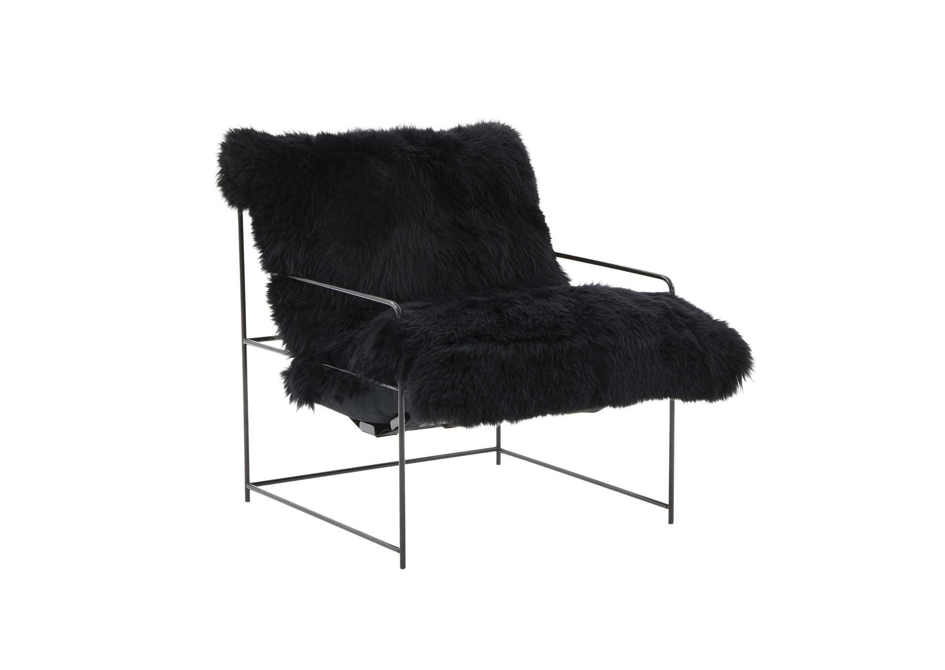 Kimi Black Genuine Sheepskin Chair image 1