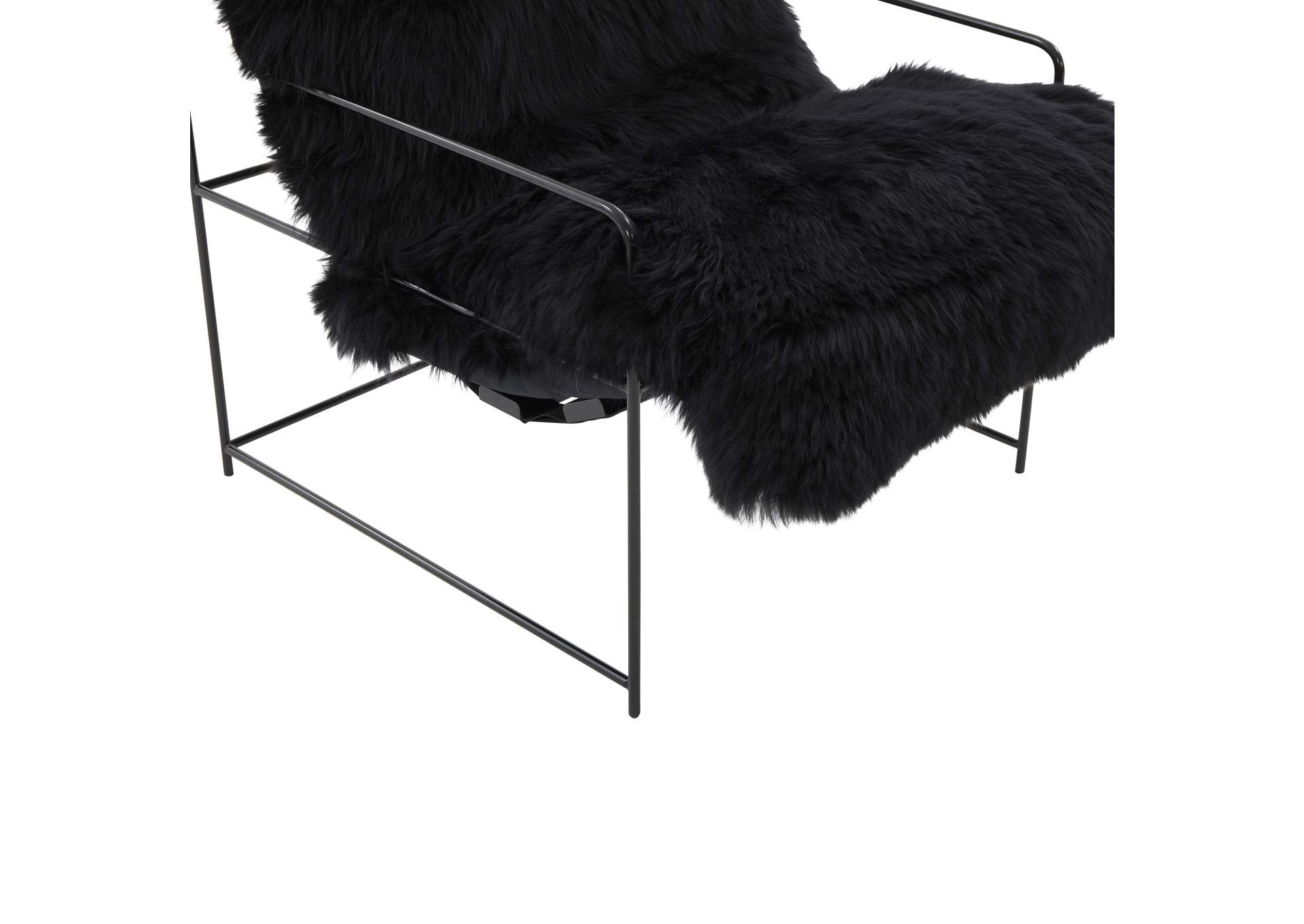 Kimi Black Genuine Sheepskin Chair image 5