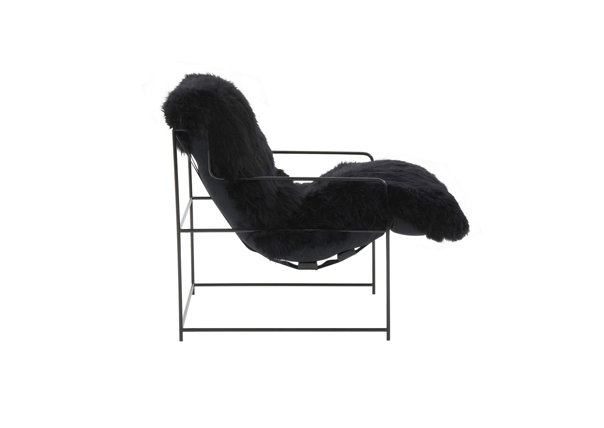 Kimi Black Genuine Sheepskin Chair image 6