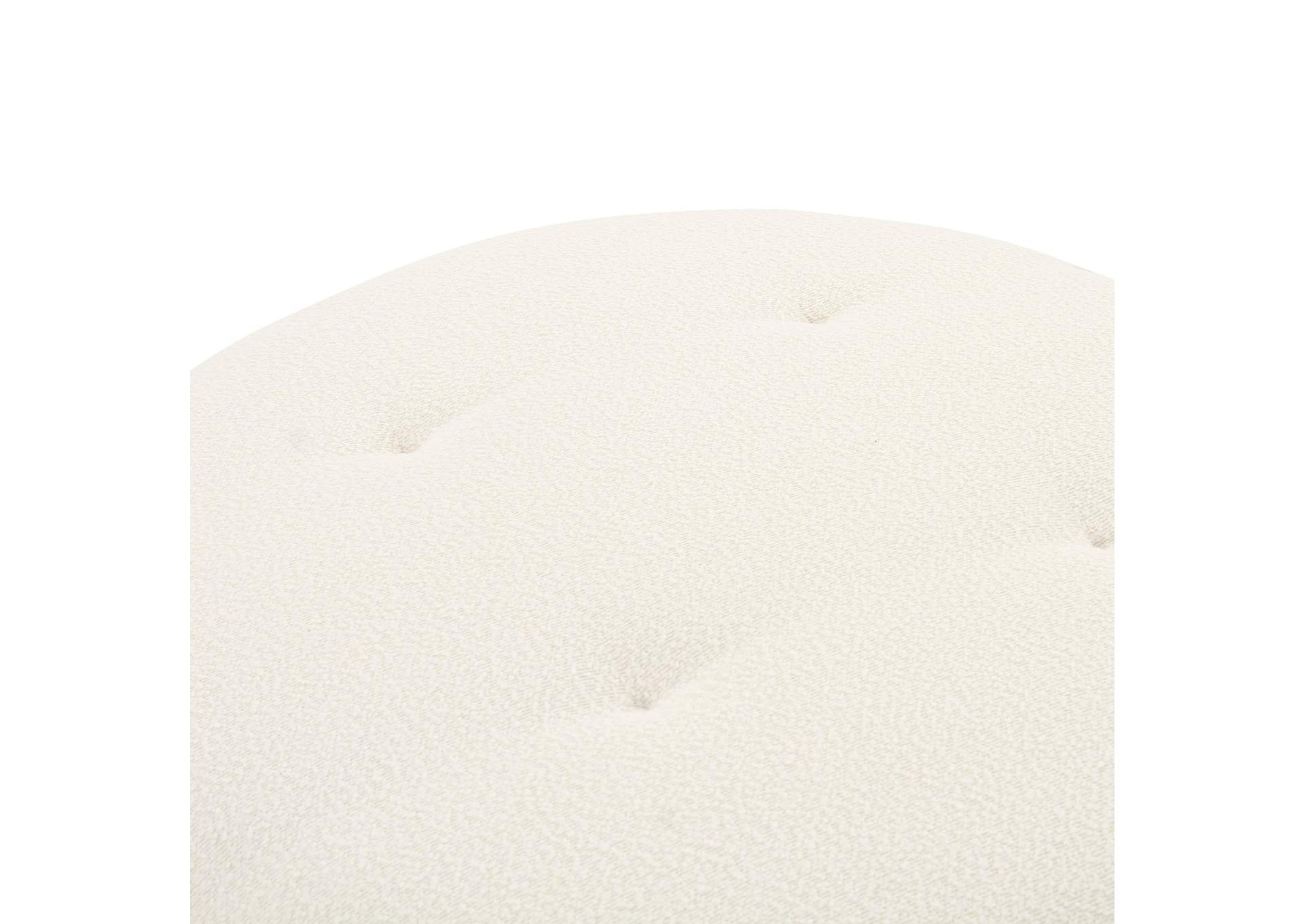 Fickle Cream Boucle Swivel Ottoman image 4
