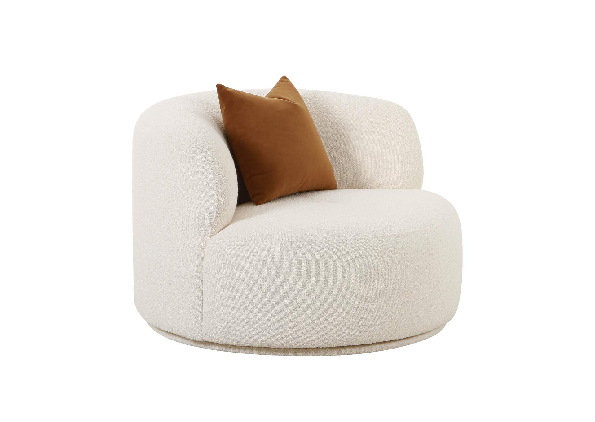 Fickle Cream Boucle Swivel Chair image 1