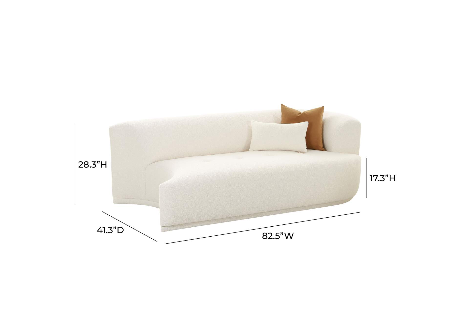Fickle Cream Boucle Modular Right Facing Loveseat image 7