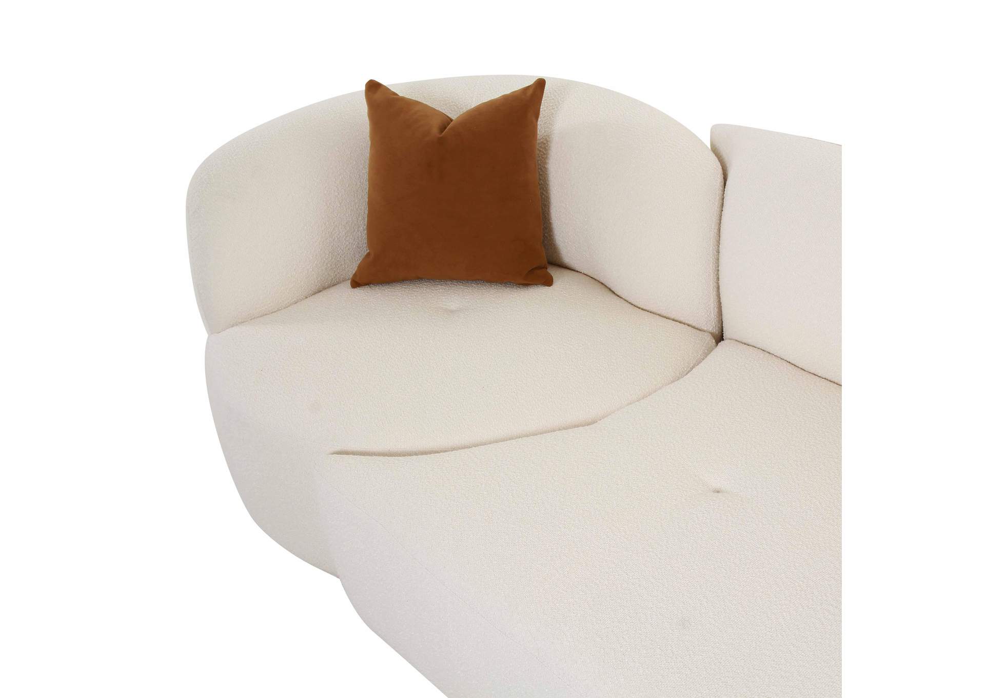 Fickle Cream Boucle 3 - Piece Modular Sofa image 6