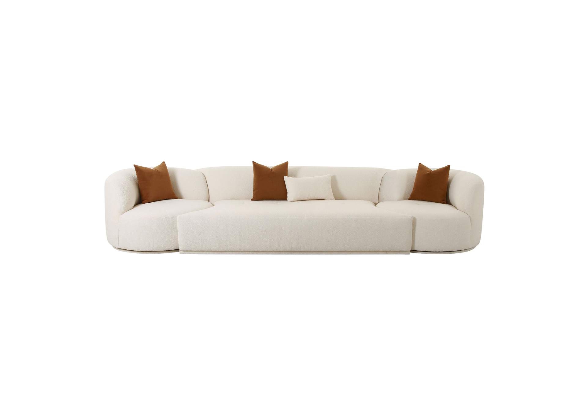 Fickle Cream Boucle 3 - Piece Modular Sofa image 4