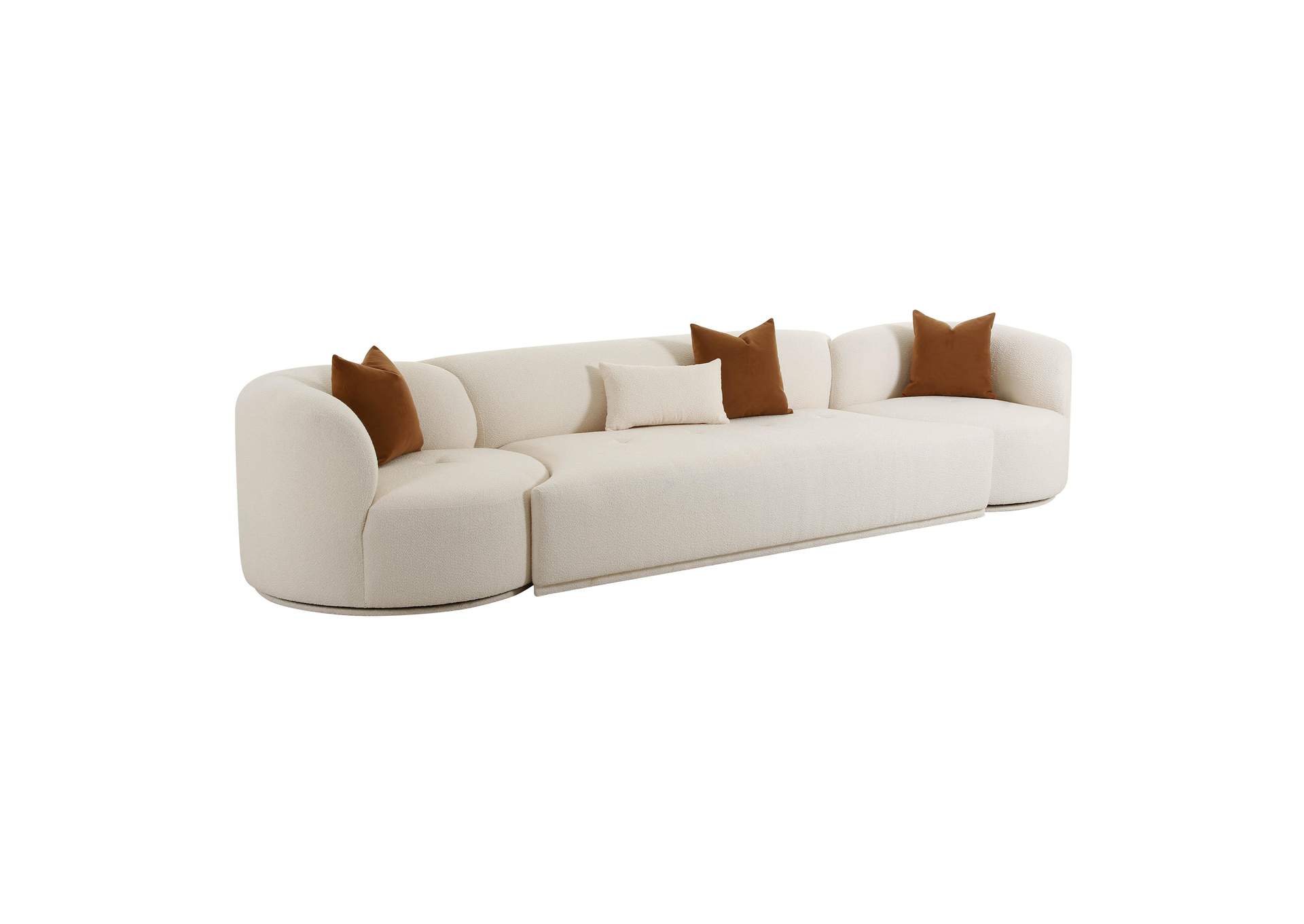 Fickle Cream Boucle 3 - Piece Modular Sofa image 1