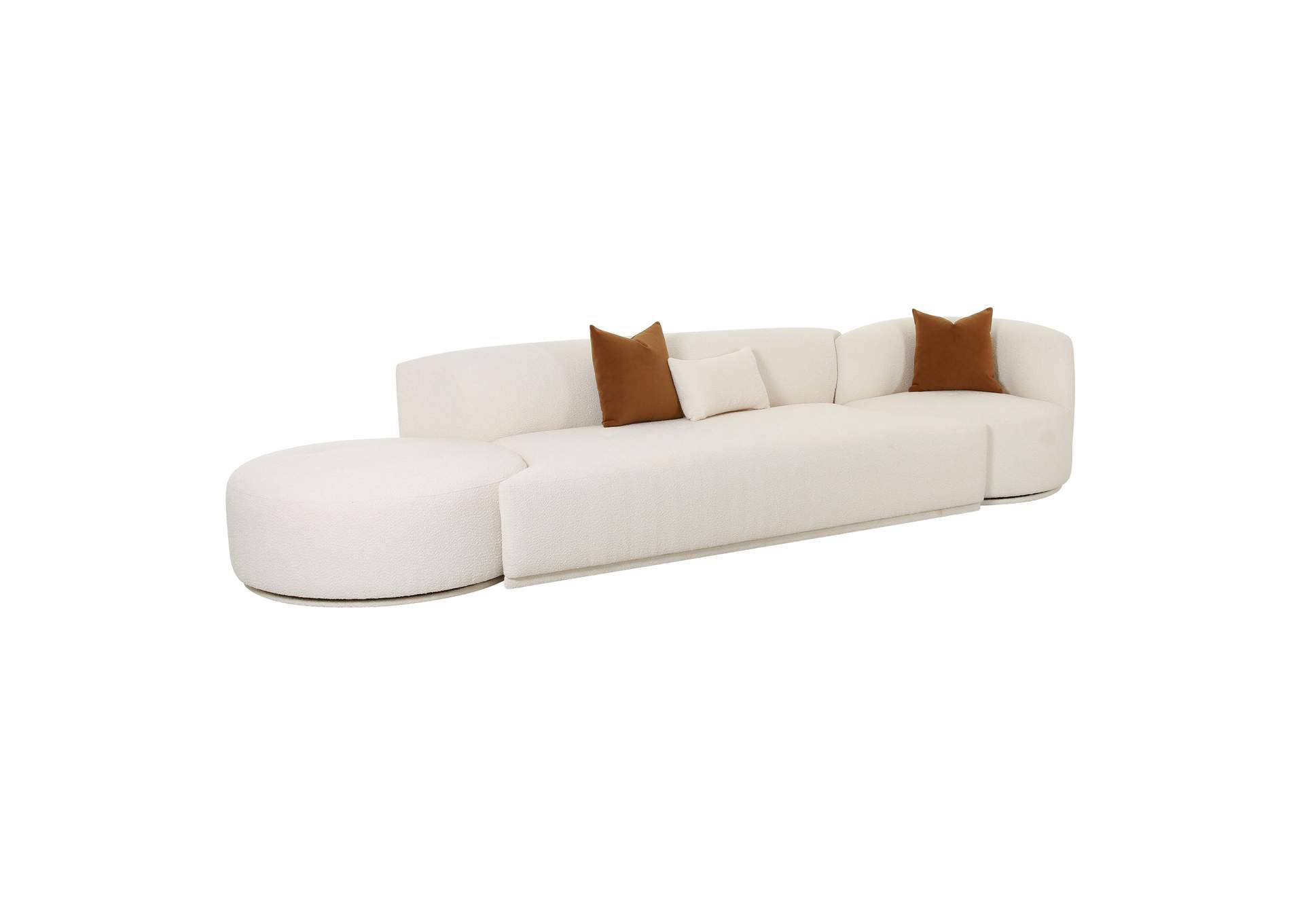Fickle Cream Boucle 3 - Piece Chaise Modular Sofa image 1