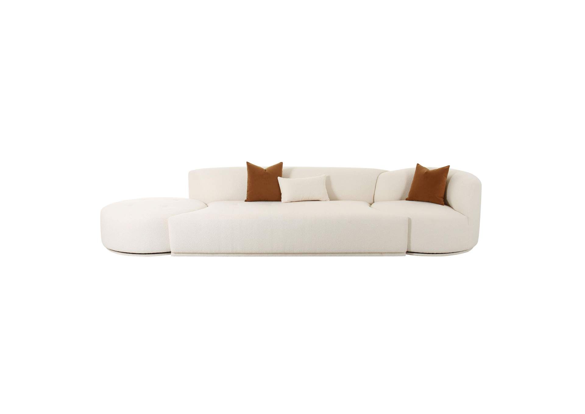 Fickle Cream Boucle 3 - Piece Chaise Modular Sofa image 5