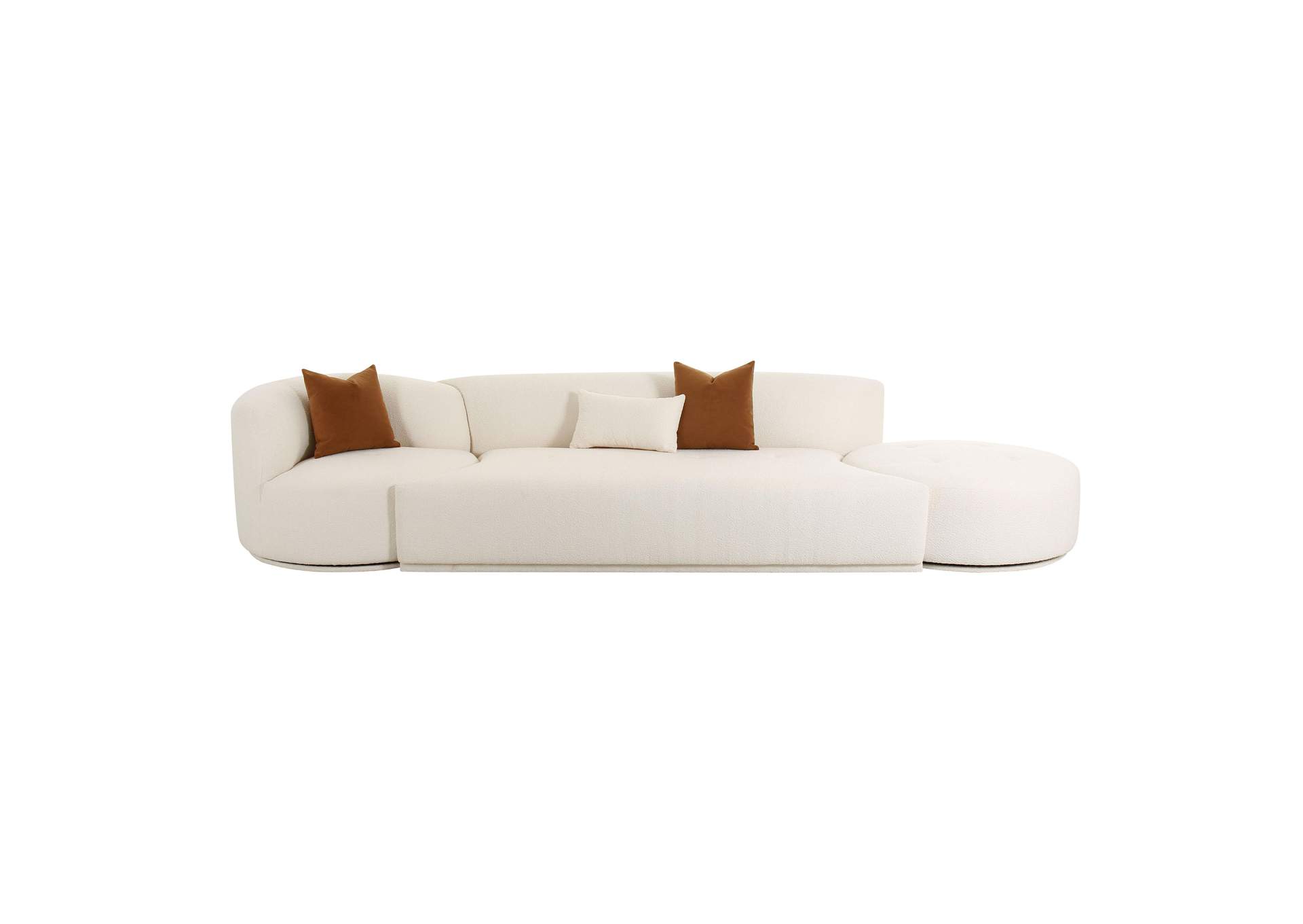 Fickle Cream Boucle 3 - Piece Chaise Modular Sofa image 6